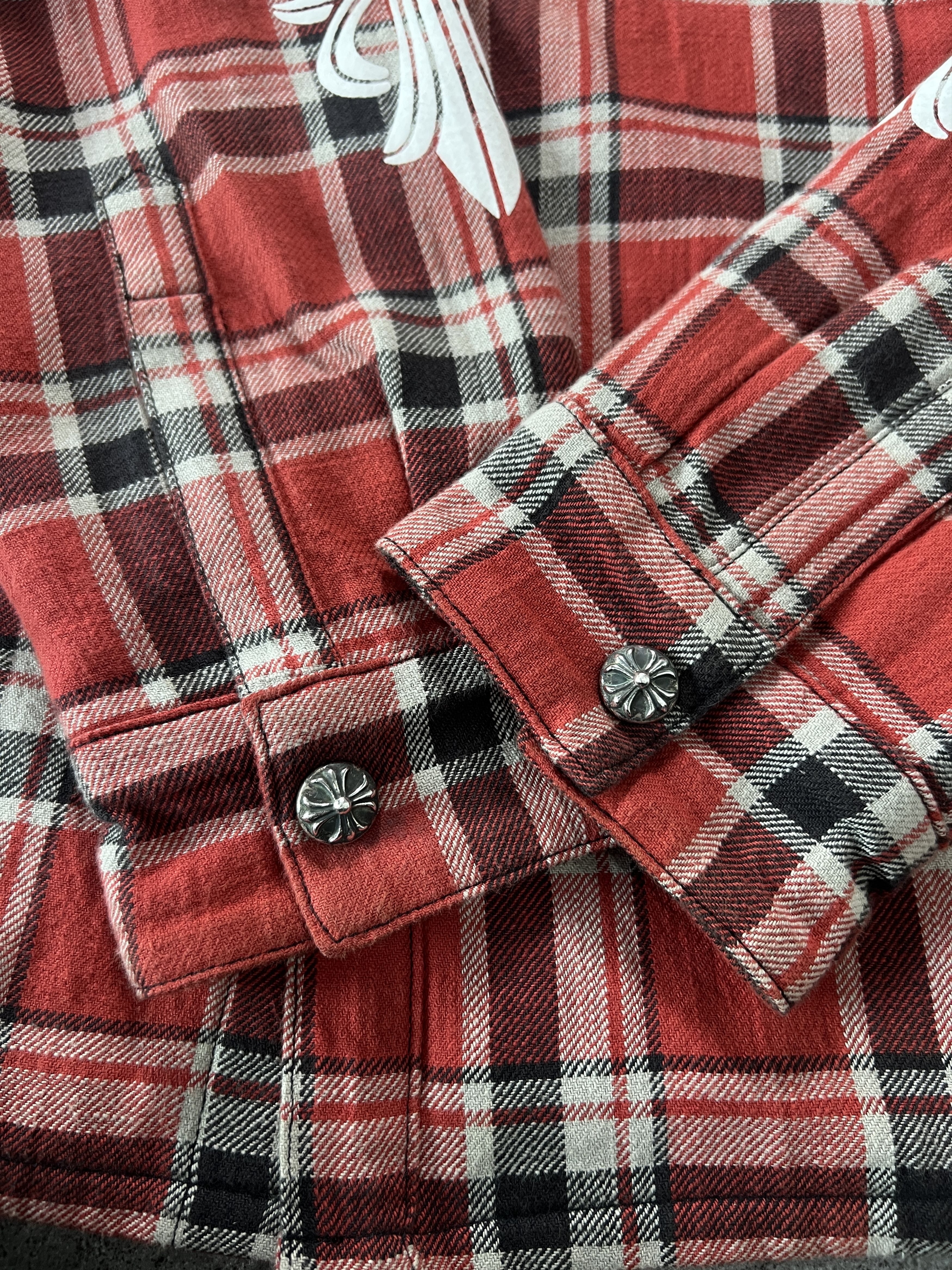 Chrome Hearts Chrome Hearts Red Plaid Cross Flannel Jacket XL Size US XL / EU 56 / 4 - 17 Thumbnail
