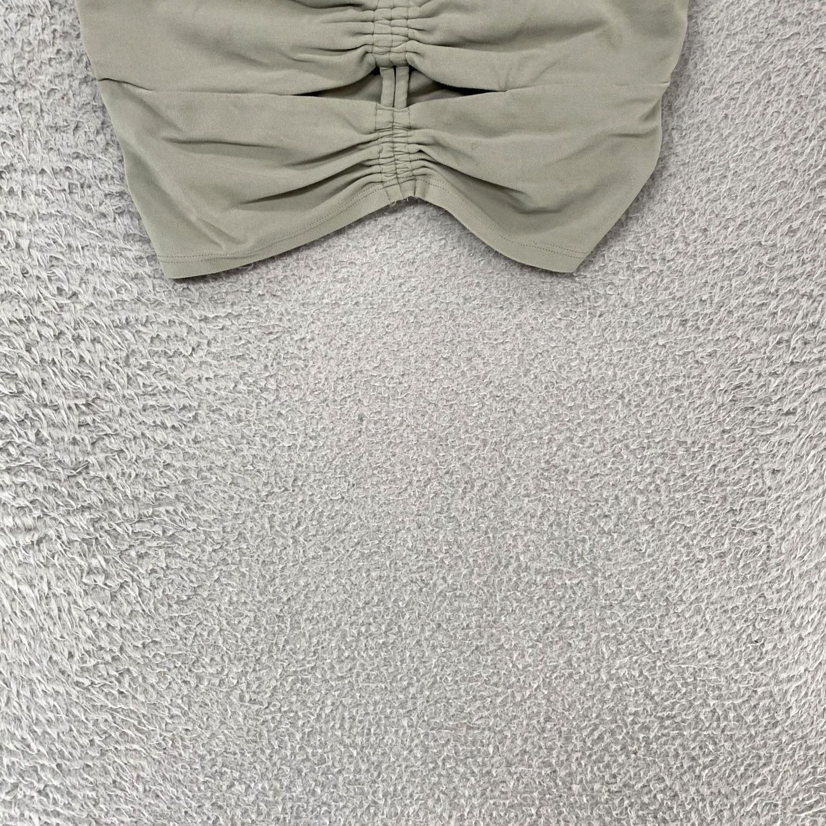 Athleta Athleta Sports Bra Womens XS Sage Green Ruched Cinched Longline Yoga Soft Size ONE SIZE - 2 Thumbnail