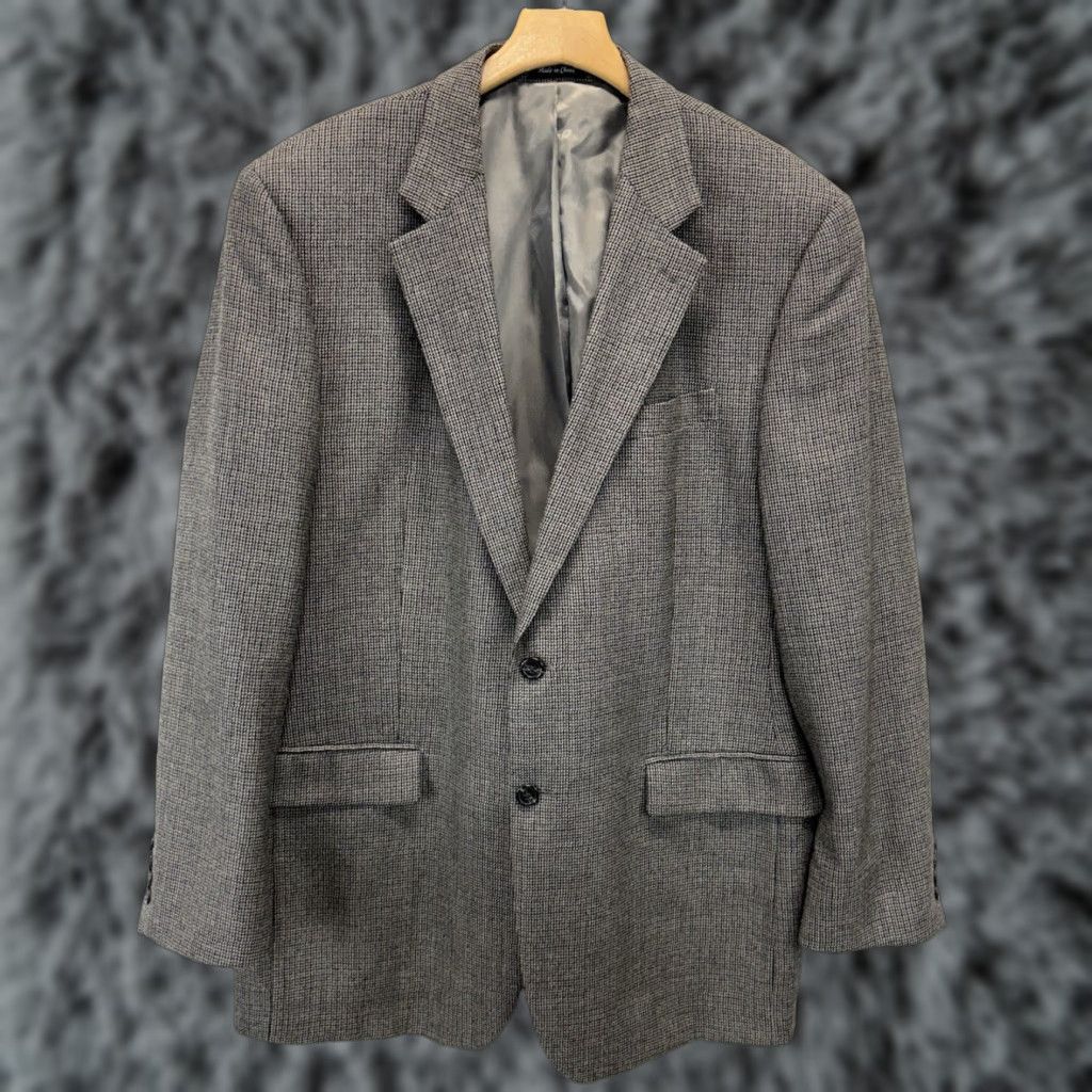 Chaps VINTAGE Chaps Wool Blazer Sport Coat Mens 42L Brown Check 2 Button Sports Size 42R - 1 Thumbnail