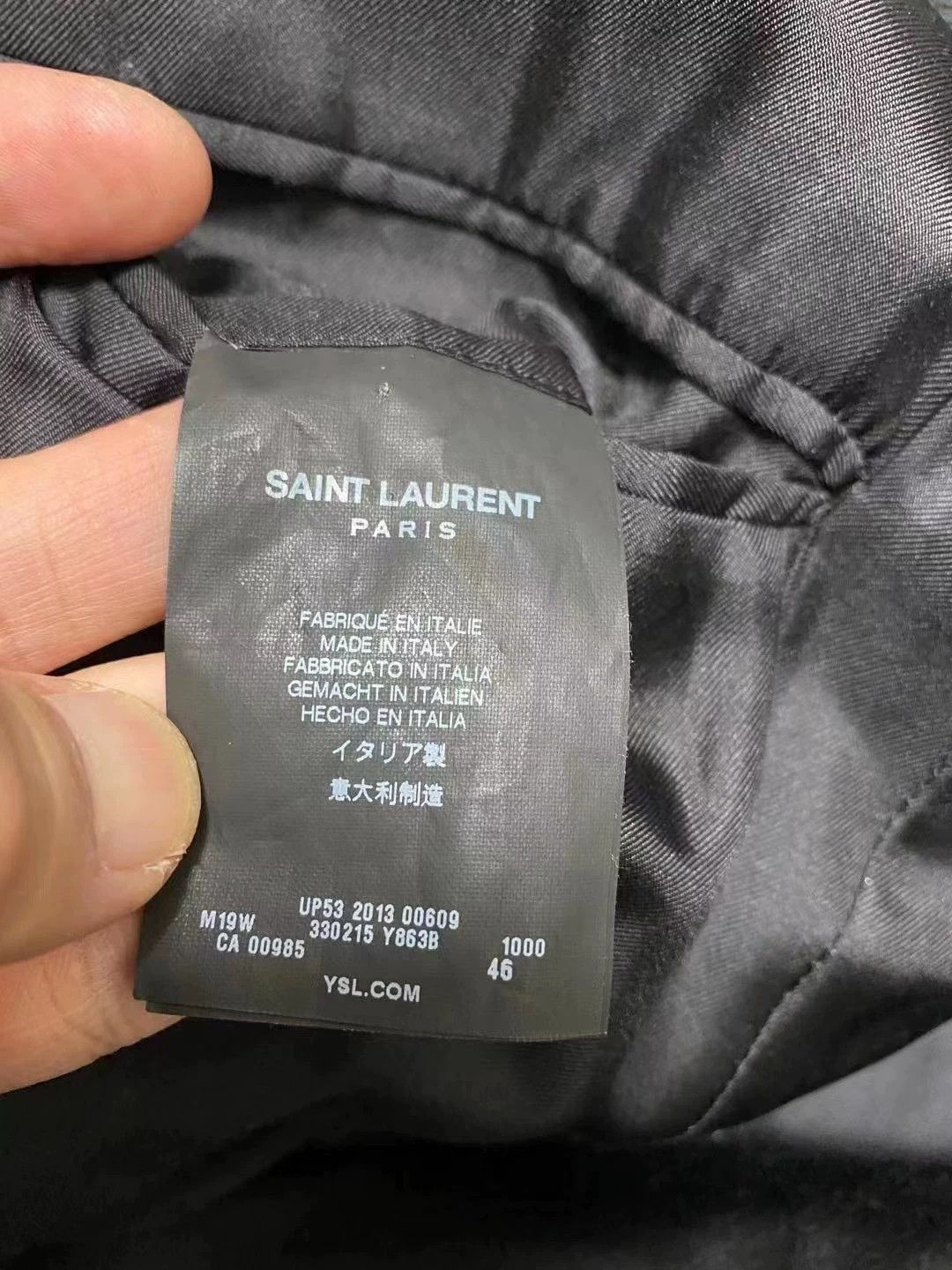 Saint Laurent Paris YSL SLP 13AW Hedi Leather Collar Wool Coat 46 Rare 3B 99New Size US S / EU 44-46 / 1 - 6 Thumbnail