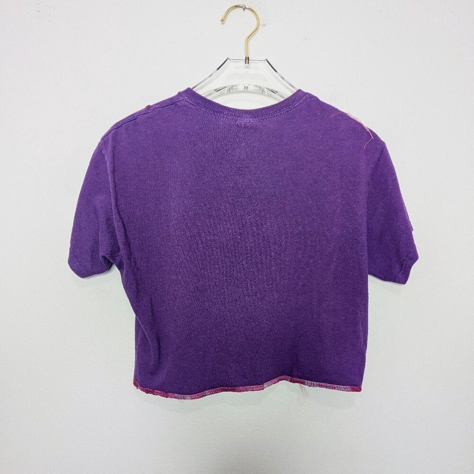 Vintage Vintage Upcycled Purple Short Sleeve Cropped Houston Texas T Size S / US 4 / IT 40 - 2 Thumbnail