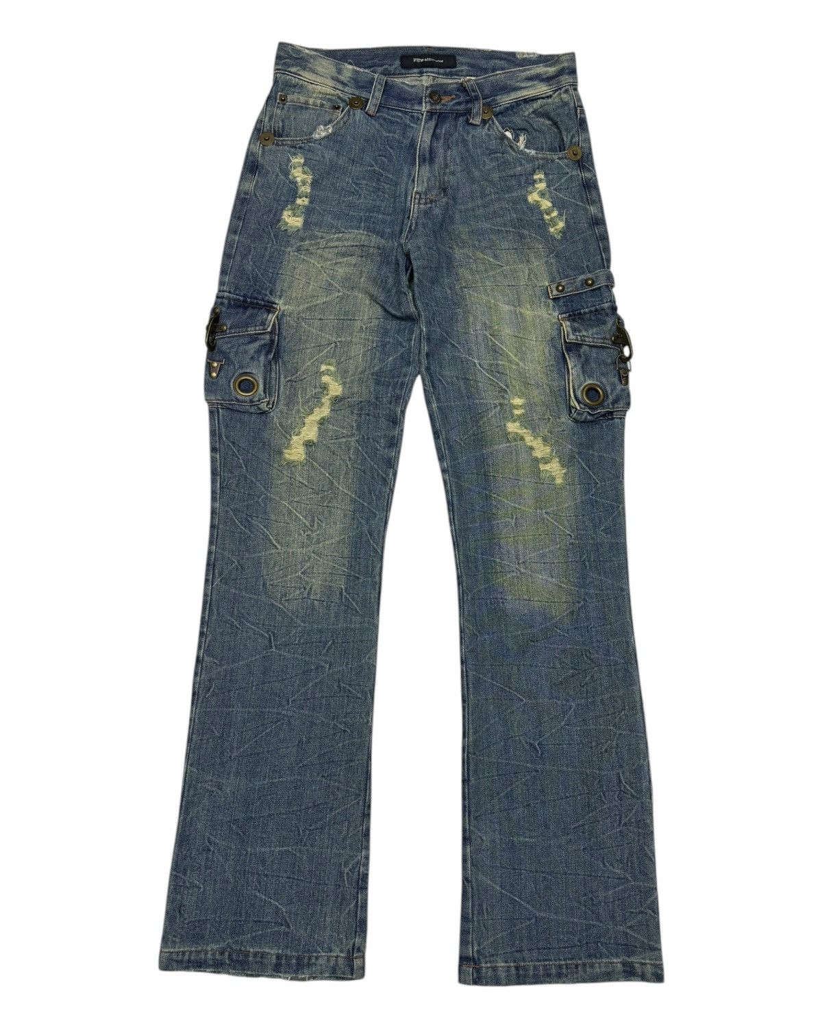 Hysteric Glamour × In The Attic × Junya Watanabe Vintage IN THE ATTIC Punk Bondage Multi Pocket Cargo Jeans Size US 29 - 9 Thumbnail