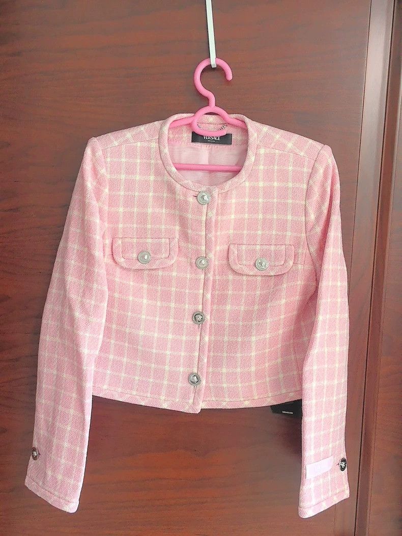 Versace VERSACE Women's Pink Jacket and Skirt Set - dmc Size L / US 10 / IT 46 - 1 Thumbnail