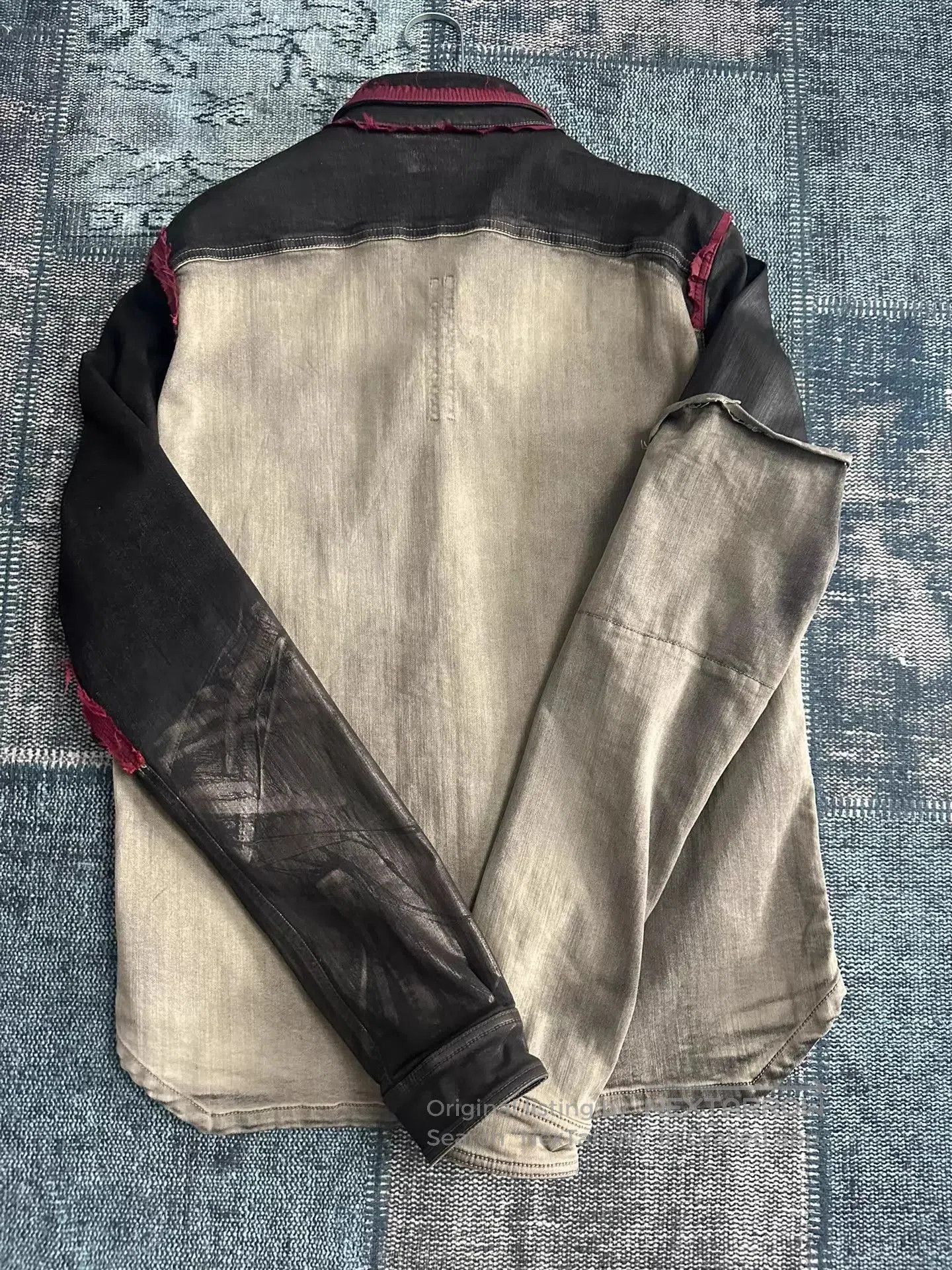 Rick Owens Multi Color Distressed Denim Jacket. Size US M / EU 48-50 / 2 - 5 Thumbnail