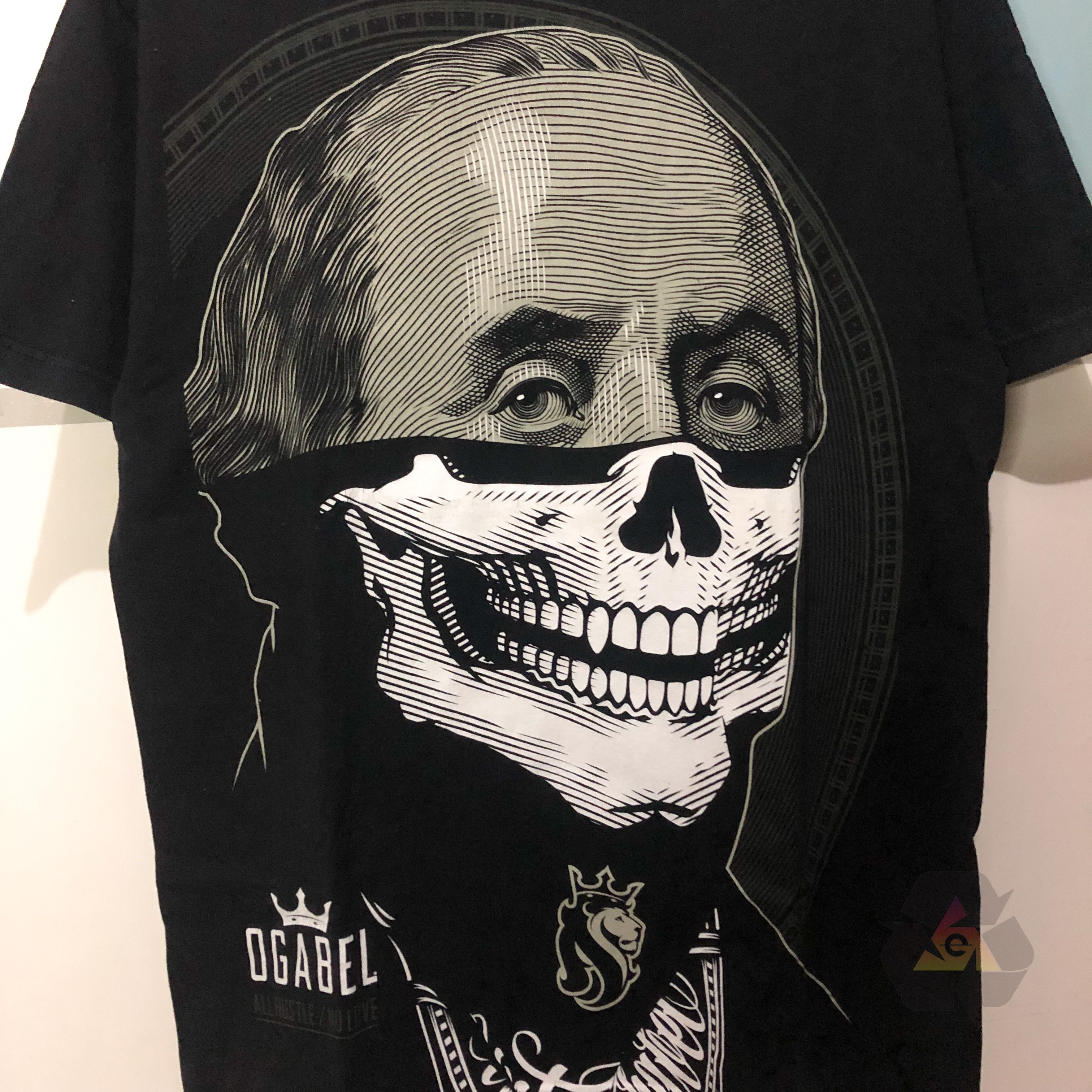 Japanese Brand Vintage Ogabel Double Printed All Hustle No Love T-Shirt Size US L / EU 52-54 / 3 - 5 Thumbnail