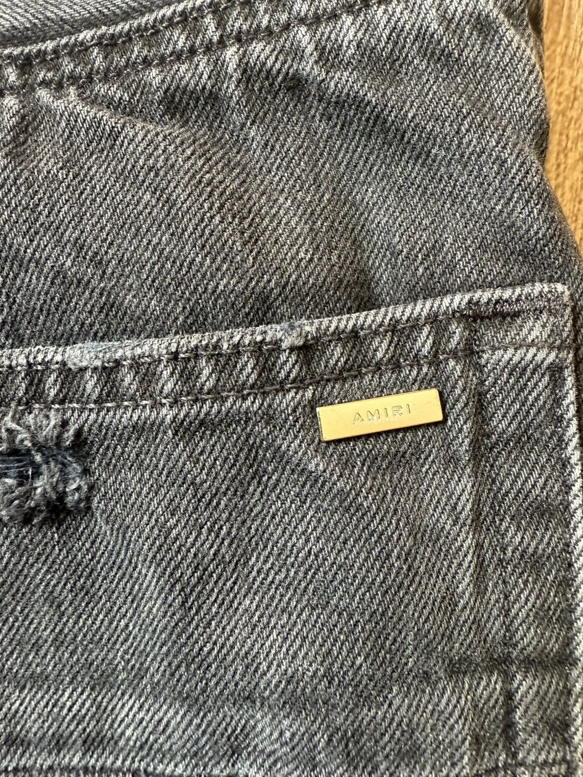 Amiri Amiri Black Distressed zipper Denim Shorts Size US 31 - 6 Thumbnail