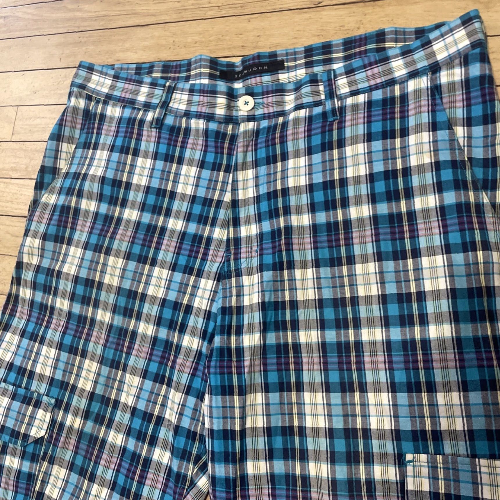 Sean John Sean John Cargo Shorts Mens 42 Y2k Streetwear Hip Hop Baggy Skate Bermuda 42x16 Blue Plaid Cargo Pants Style Styles Womens? No Size US 42 / EU 58 - 4 Thumbnail