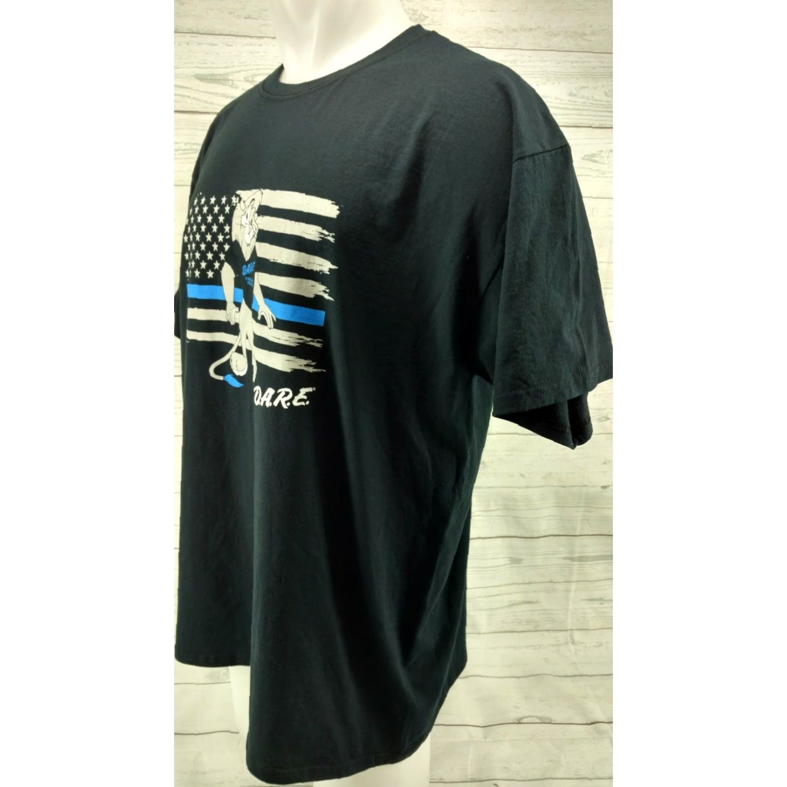 Port & Company DARE TO STAY OFF DRUGS LION Black XL T-Shirt Port & Company Mens Short Sleeve Cotton Graphic Tee Size US XL / EU 56 / 4 - 3 Thumbnail