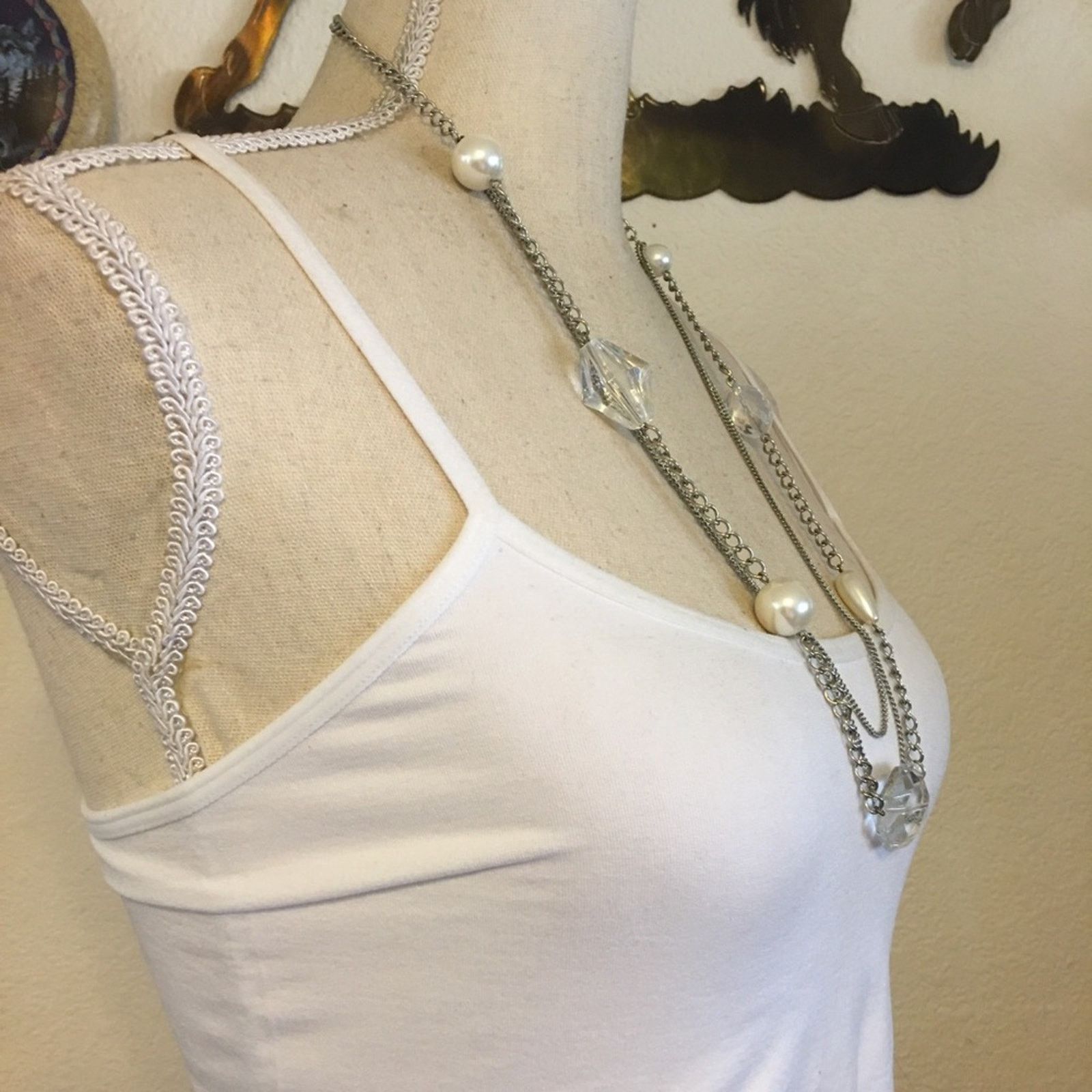 Jewelry Multi strand tiered silver tone chain necklace Size ONE SIZE - 2 Thumbnail