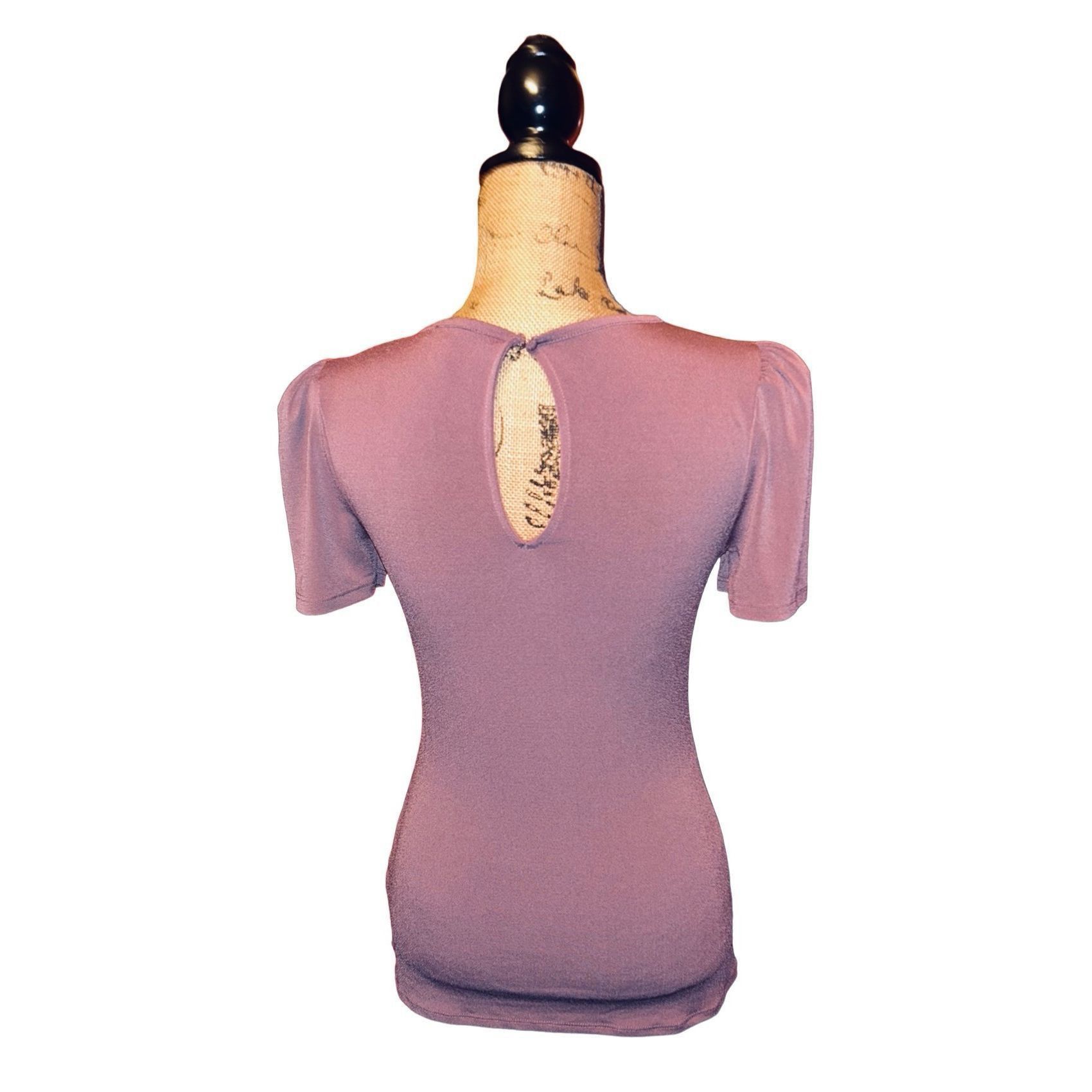 Express Express Womens Size Small Blouse Top Purple Short Sleeve Size S / US 4 / IT 40 - 2 Thumbnail