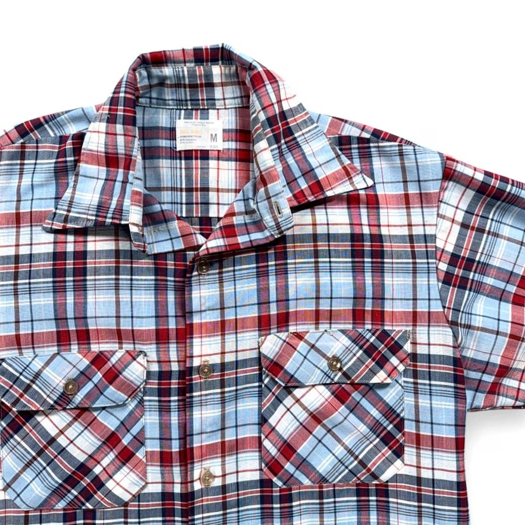 Vintage Vintage Big Mac Shirt Adult MEDIUM Blue Red Plaid Camp Collar Workwear 70s Size US M / EU 48-50 / 2 - 2 Thumbnail
