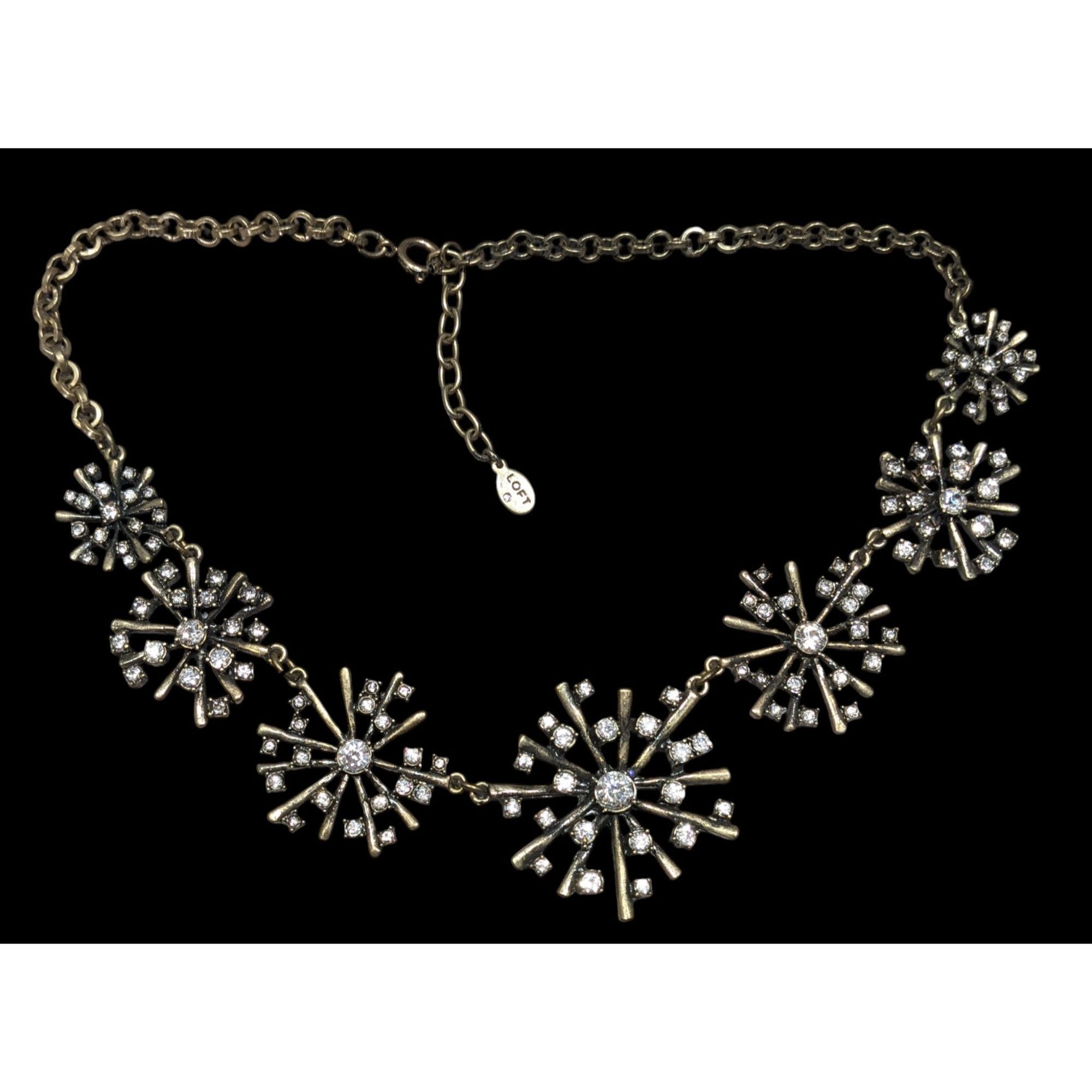 Loft Vintage Loft Crystal Burst Snowflake Statement Necklace Size ONE SIZE - 1 Thumbnail