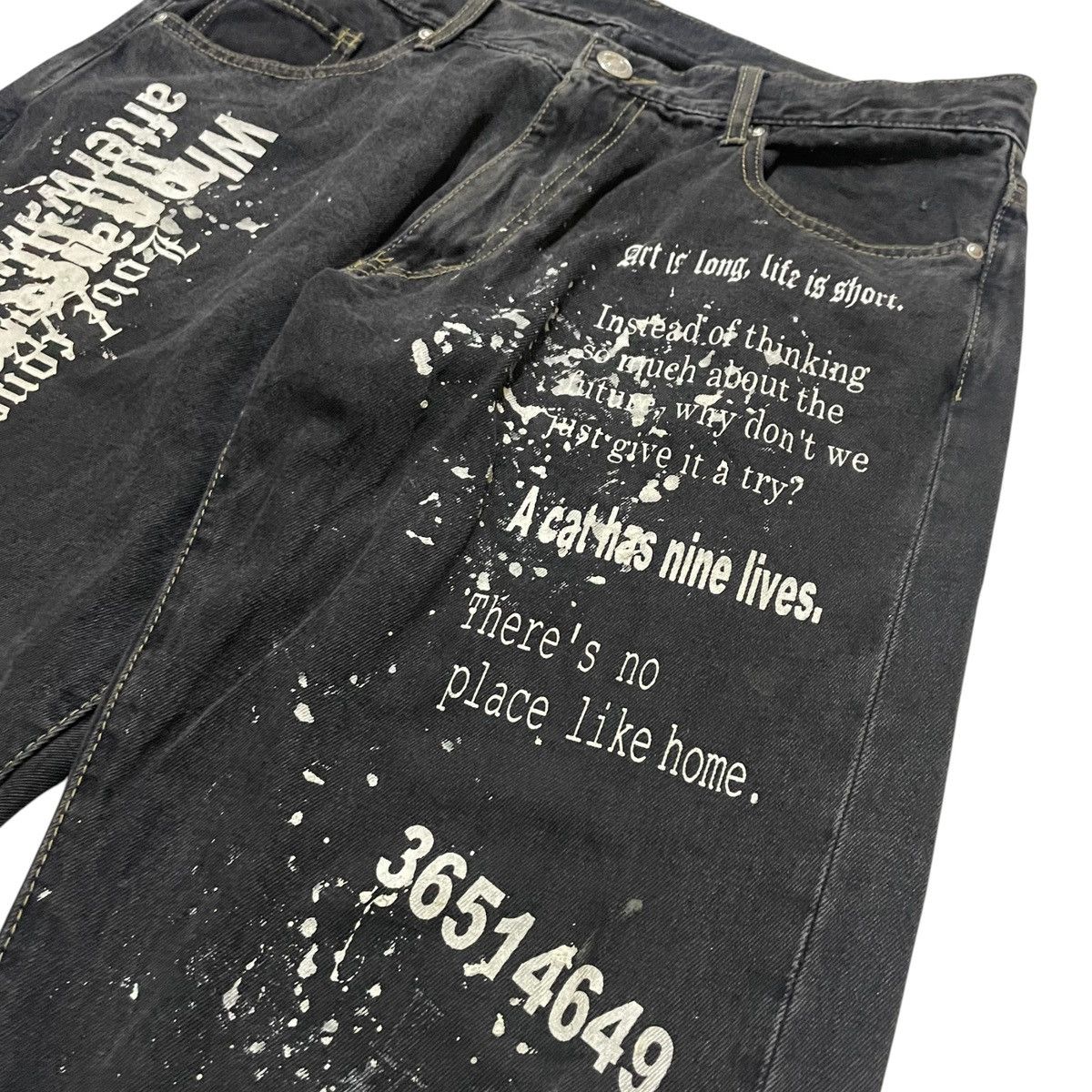 Hysteric Glamour ORIGINAL YaK BAGGY BLACK POEM 36514649(36×42) Size US 36 / EU 52 - 6 Thumbnail