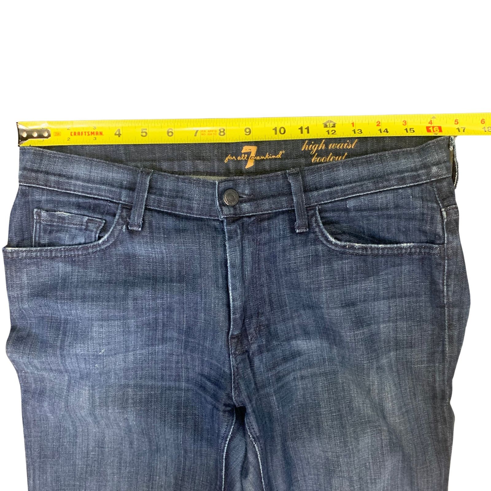 7 For All Mankind 7 For All Mankind Dark Wash High Waist Bootcut Jeans Size 31" - 4 Thumbnail