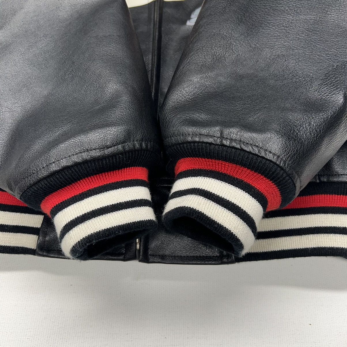 Vintage VTG First Down Leather Racing Jacket Black Coat Gear Zip Y2K Size US M / EU 48-50 / 2 - 9 Thumbnail