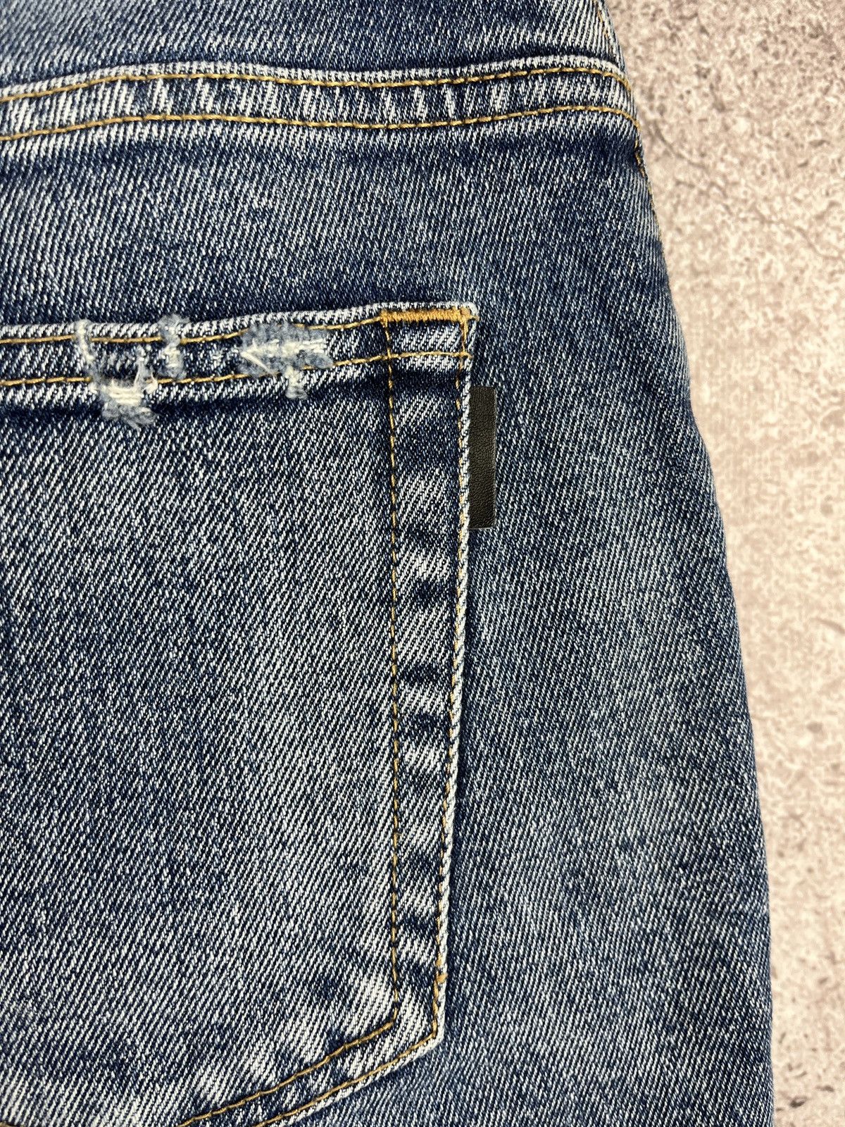 Saint Laurent Paris Saint Laurent Paris Skinny Jeans Blue Distressed Denim Made Size 27" / US 4 / IT 40 - 3 Thumbnail