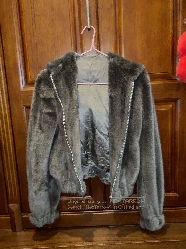 Helmut Lang Helmut Lang Gray faux fur coat Size S / US 4 / IT 40 - 1 Thumbnail