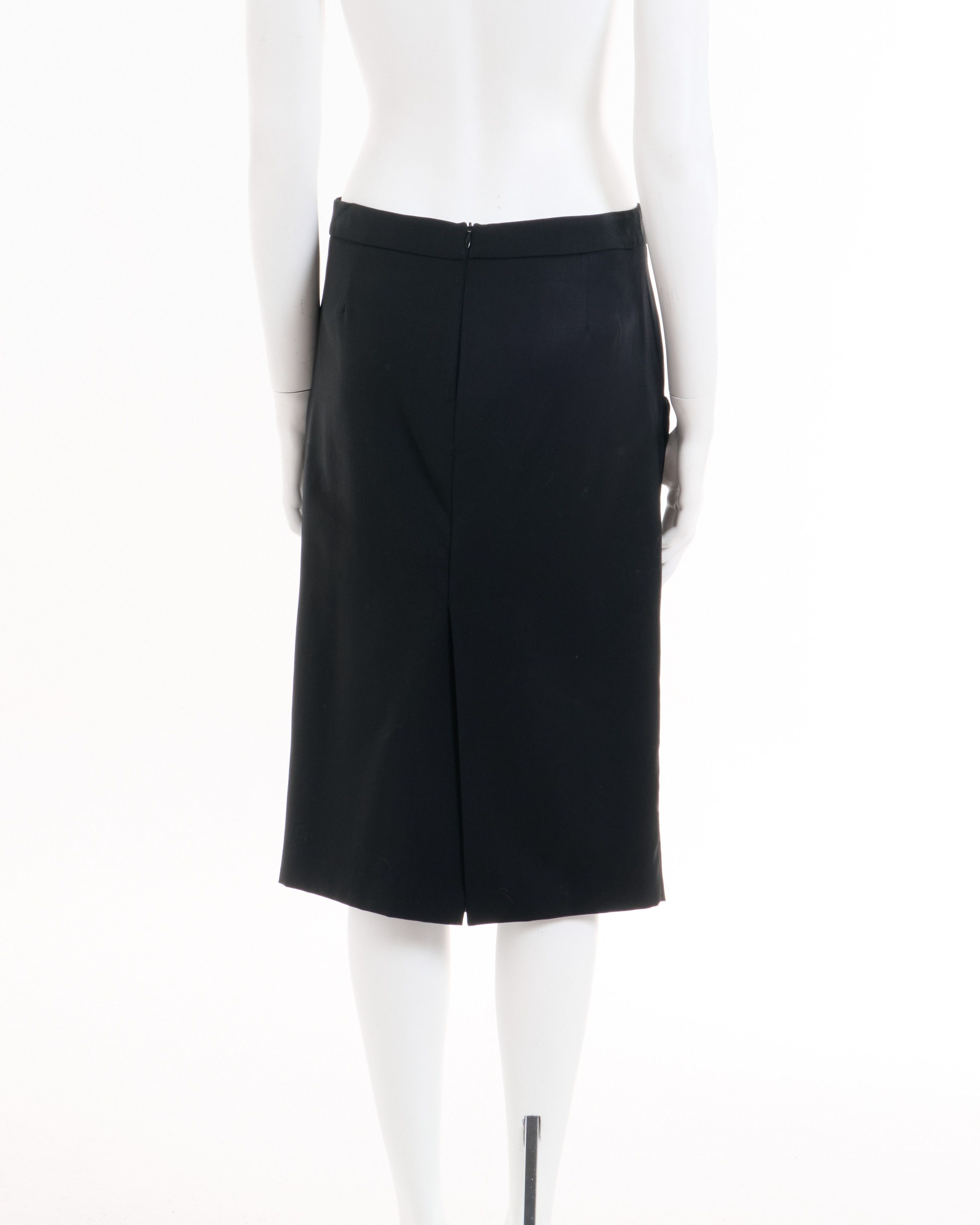Alexander McQueen F/W 2001 Black paneled wool skirt Size 30" / US 8 / IT 44 - 3 Thumbnail