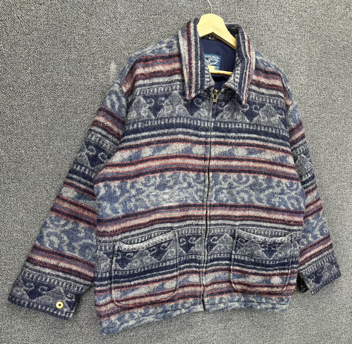 Japanese Brand Vintage Jungle Storm Navajo Wool Jacket Size US L / EU 52-54 / 3 - 2 Thumbnail