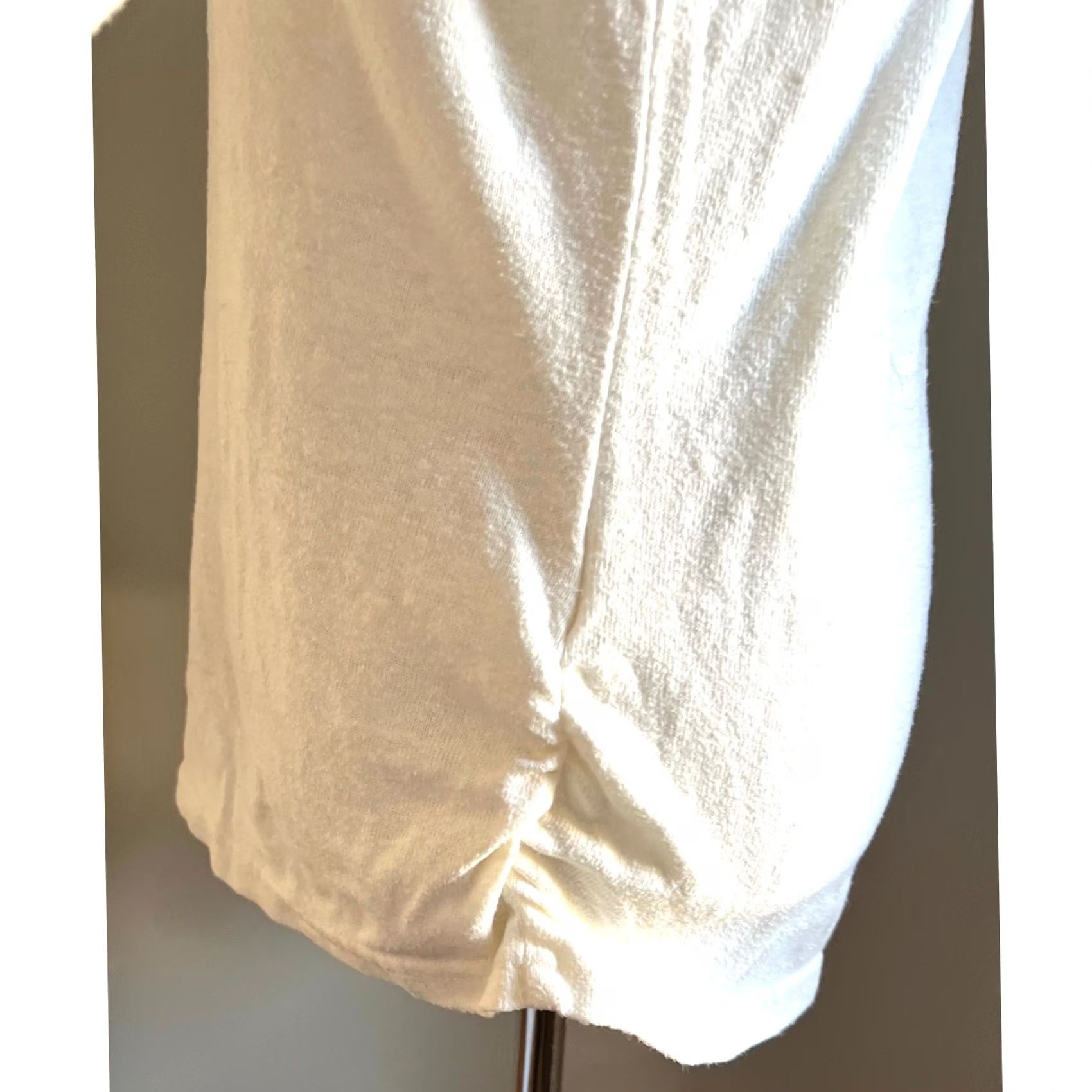 Prana PrAna Isadora Tunic Top Cream Ivory Lace Shoulders Ruched Ballet Neck Womens S Blouse Shirt Size S / US 4 / IT 40 - 7 Thumbnail