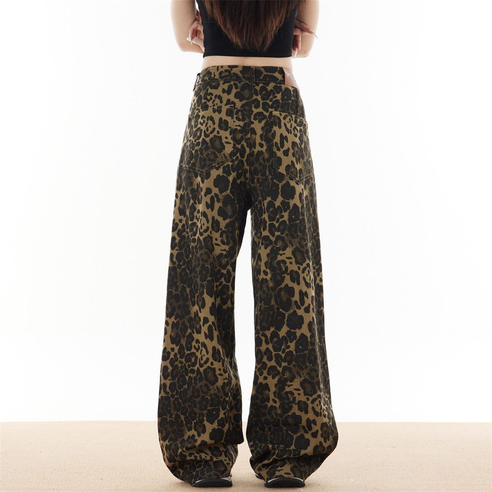 Japanese Brand × Jean American street retro distressed leopard print loose jeans Size US 32 / EU 48 - 2 Thumbnail