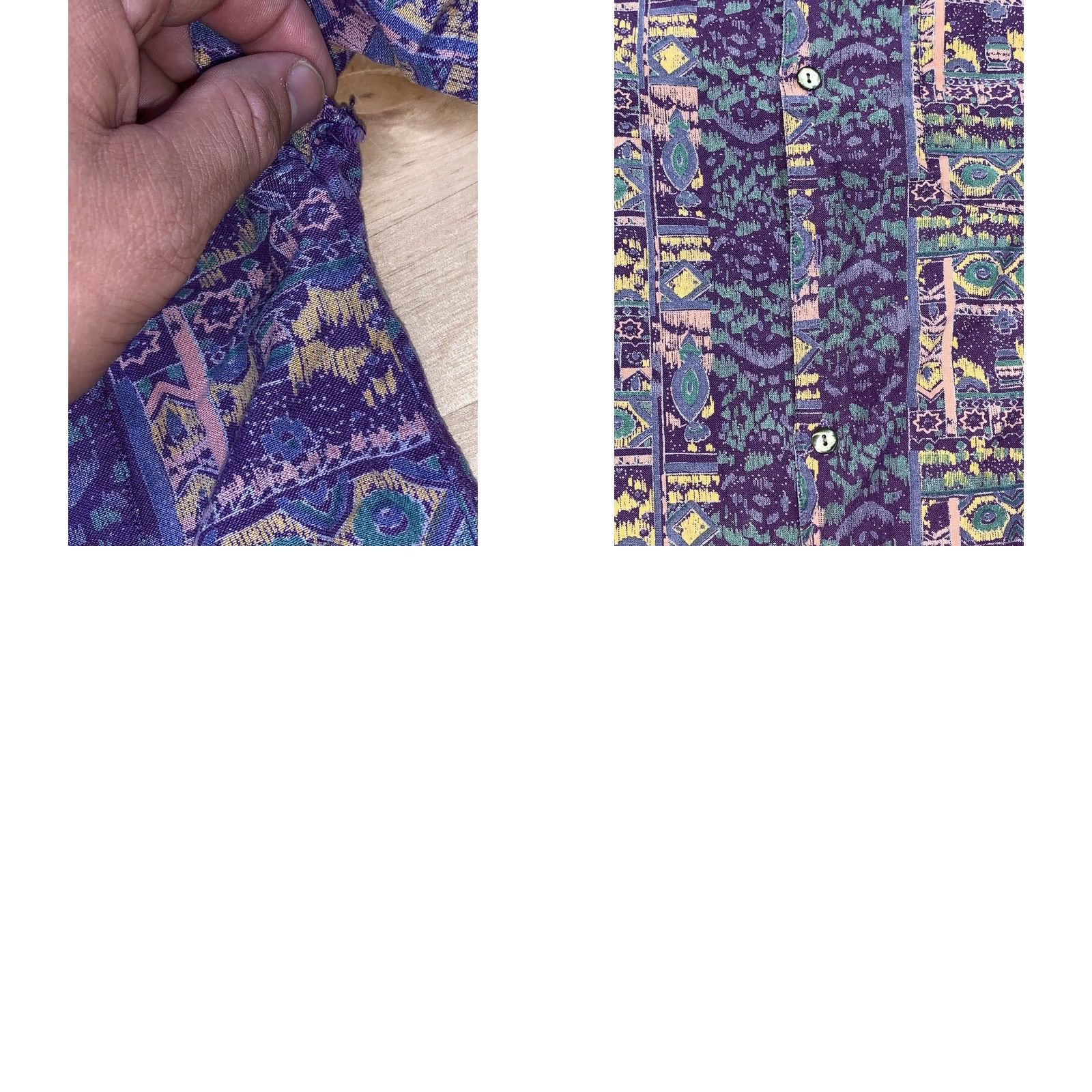 Vintage VINTAGE 90s Blazer Firenze Mens Button-Up Short Sleeve Purple M Geometric 4132 Size US 31 - 8 Thumbnail