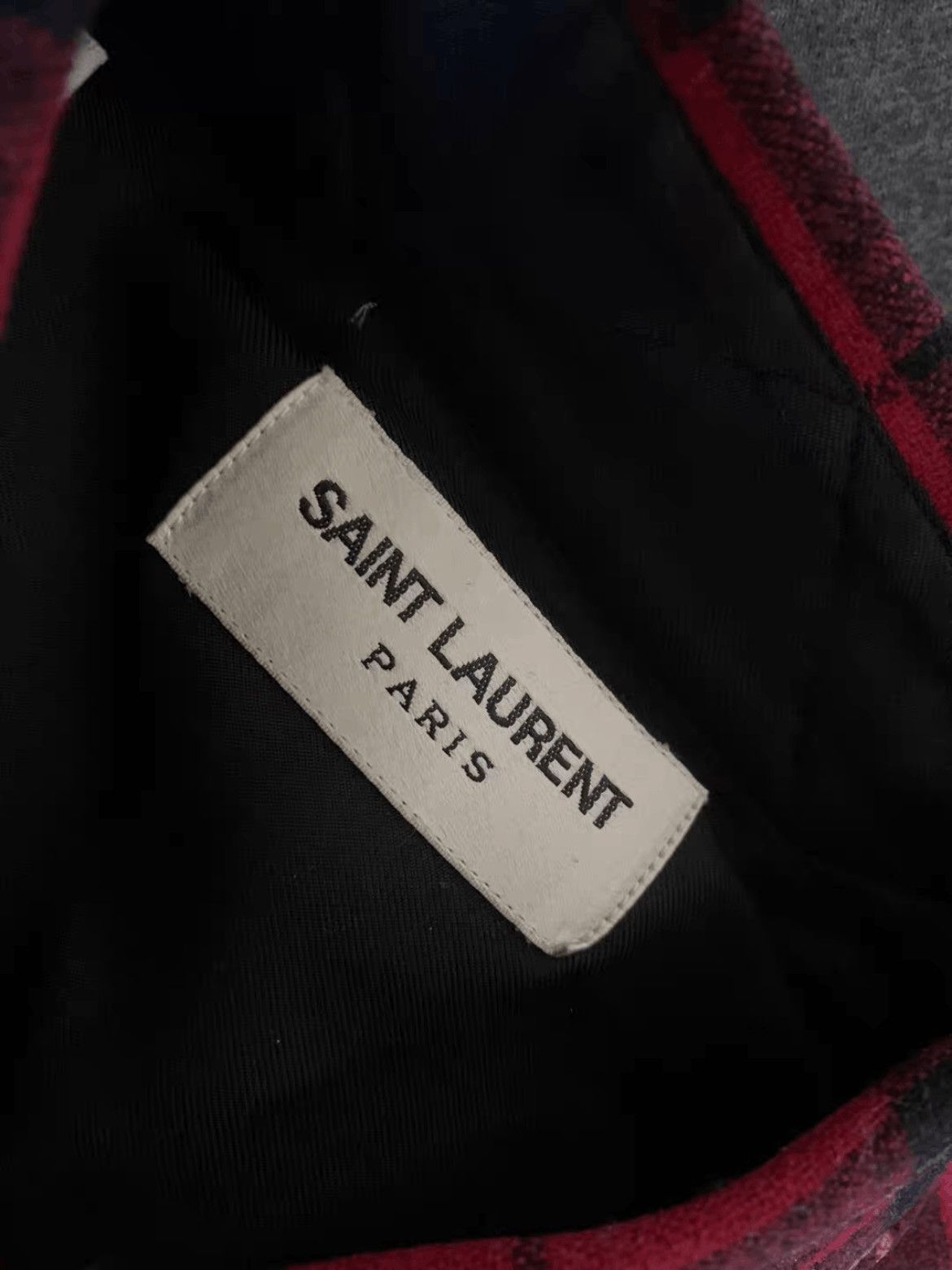Saint Laurent Paris Sz 39 Saint Laurent Paris 13AW OS Wool Plaid Shirt Size US M / EU 48-50 / 2 - 3 Thumbnail