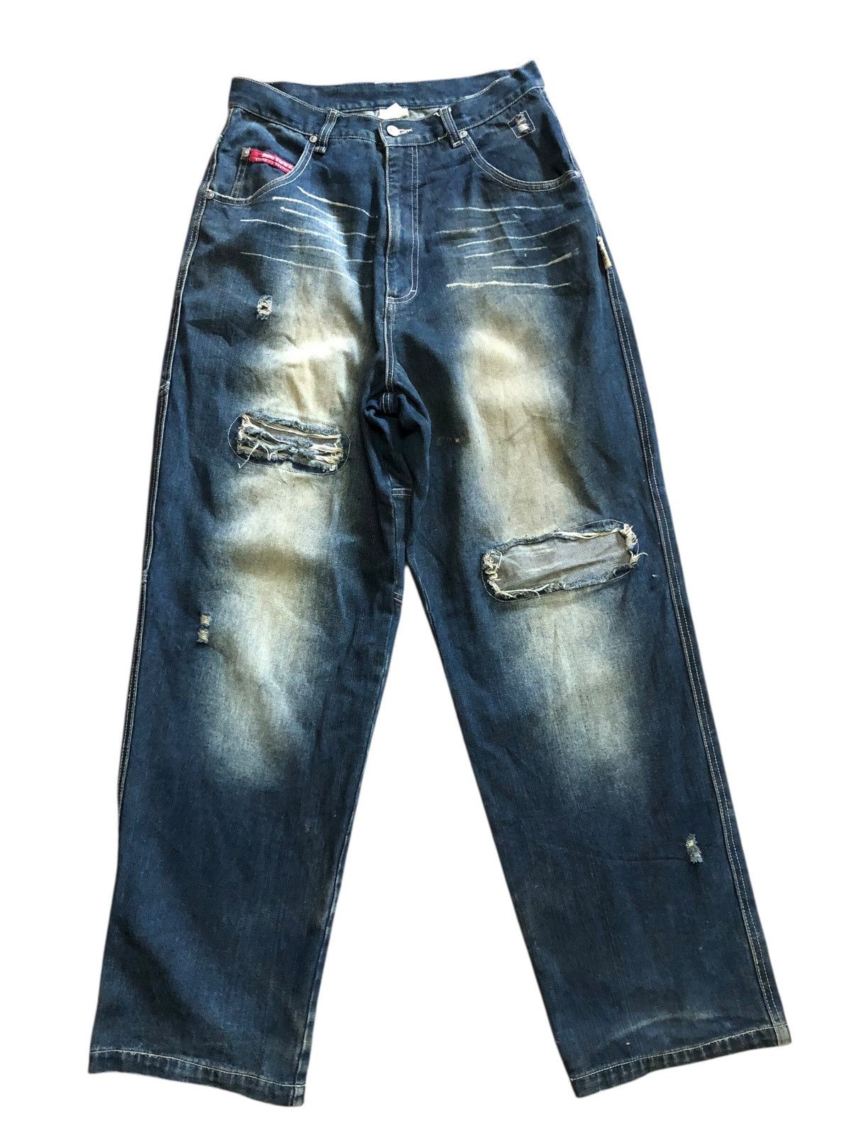 Dogtown Dog Town Black Dragon Baggy Distressed Denim pants Size US 29 - 2 Thumbnail