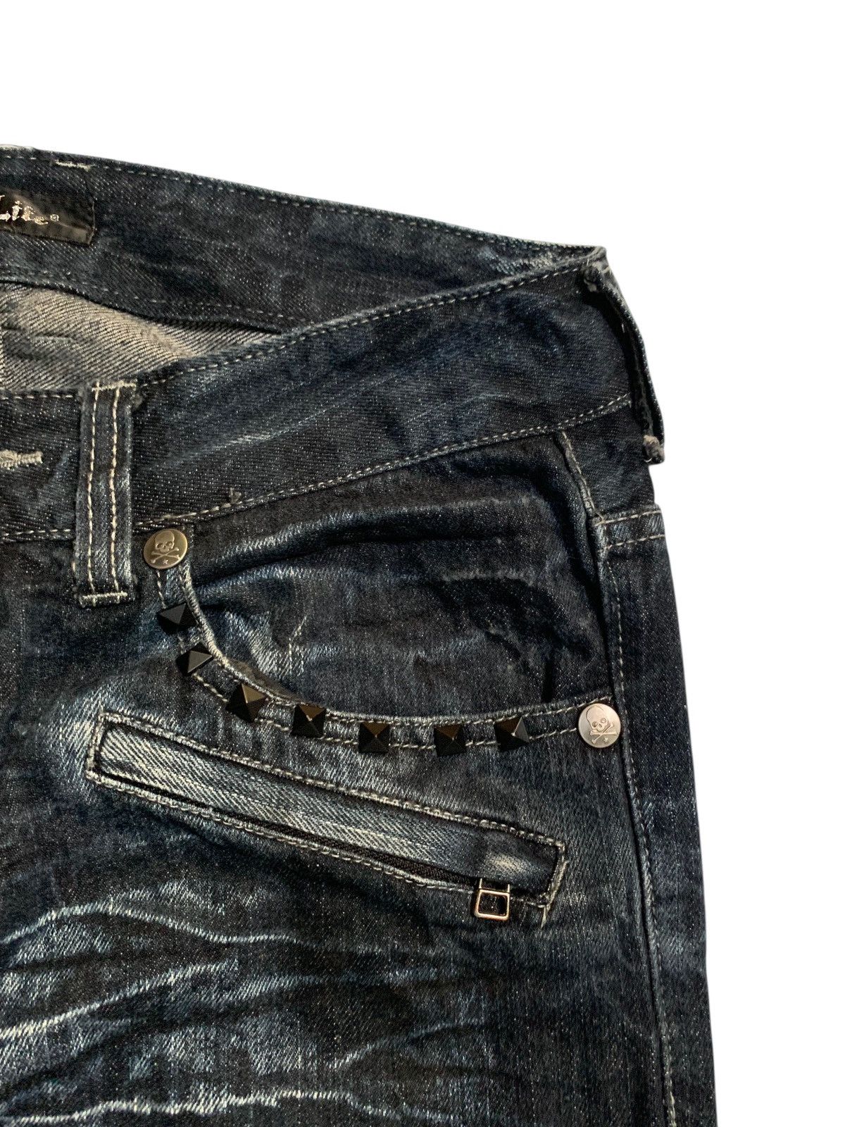 Tornado Mart RUSTY SKULL BONES WILD LIFE STUDDED CLAWMARK PUNK DENIM☠️ Size US 32 / EU 48 - 12 Thumbnail