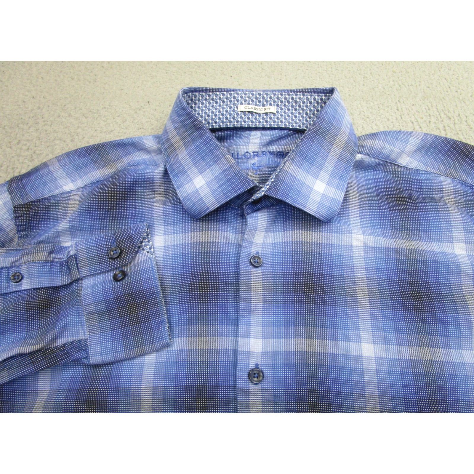 Tailorbyrd TAILORBYRD Shirt Mens Large Blue Plaid Classic Fit Long Sleeve Button Down Logo Size US XXL / EU 58 / 5 - 3 Thumbnail