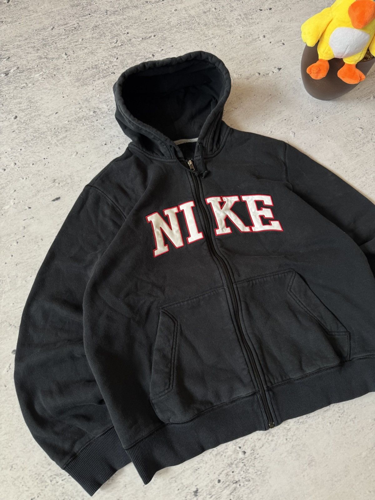Nike × Vintage NIKE VINTAGE 00s y2k OVERSIZE BAGGY ZIP HOODIE CENTER LOGO Size US L / EU 52-54 / 3 - 2 Thumbnail