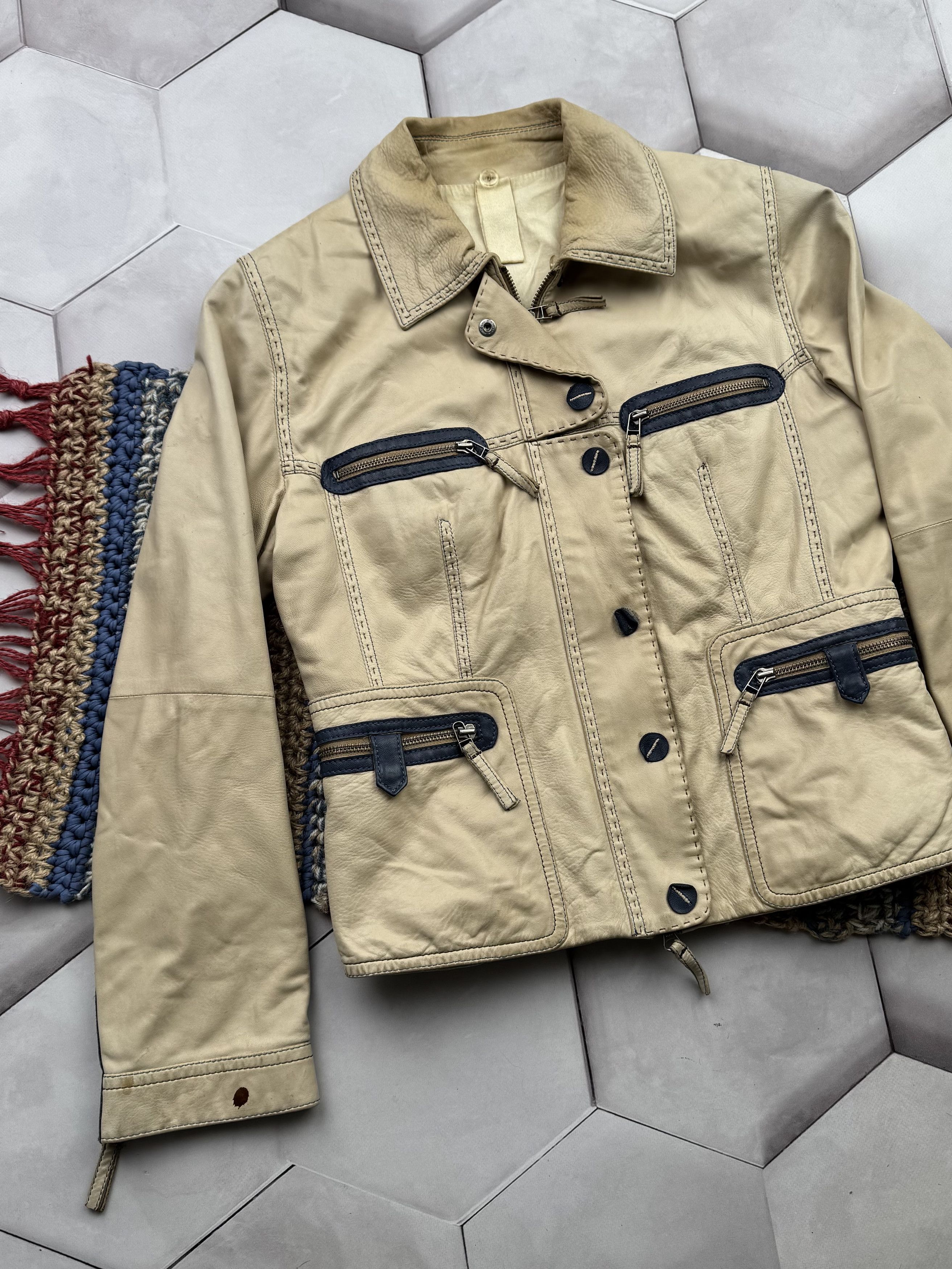 Vintage Vintage Leather Jacket With Zipper (E4) Size M / US 6-8 / IT 42-44 - 2 Thumbnail