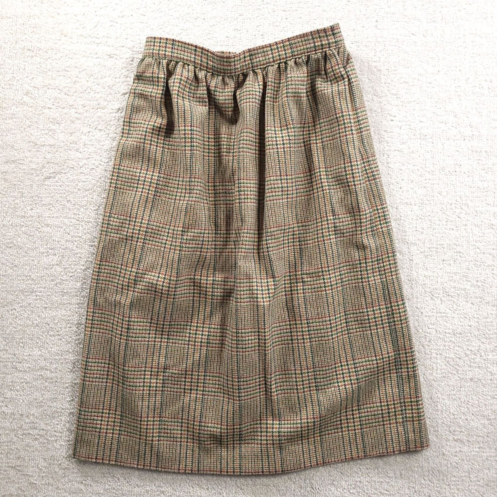 Jantzen VINTAGE JANTZEN Wool Pleated Plaid Skirt Womens Sz 10 USA Made Lined Front Slit Size 32" / US 10 / IT 46 - 7 Thumbnail