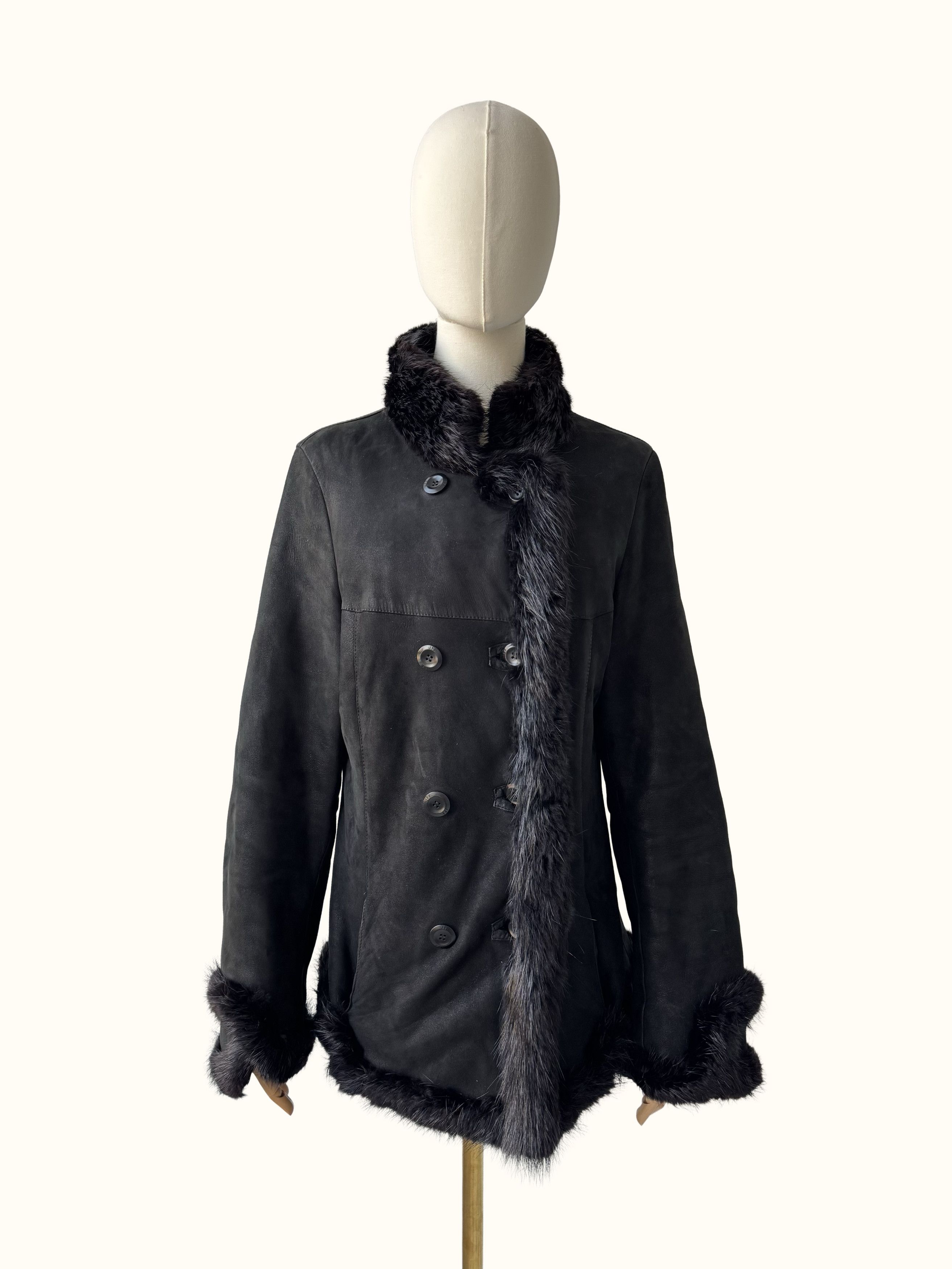 Vintage Vintage Real Shearling Coat (B550) Size M / US 6-8 / IT 42-44 - 1 Thumbnail