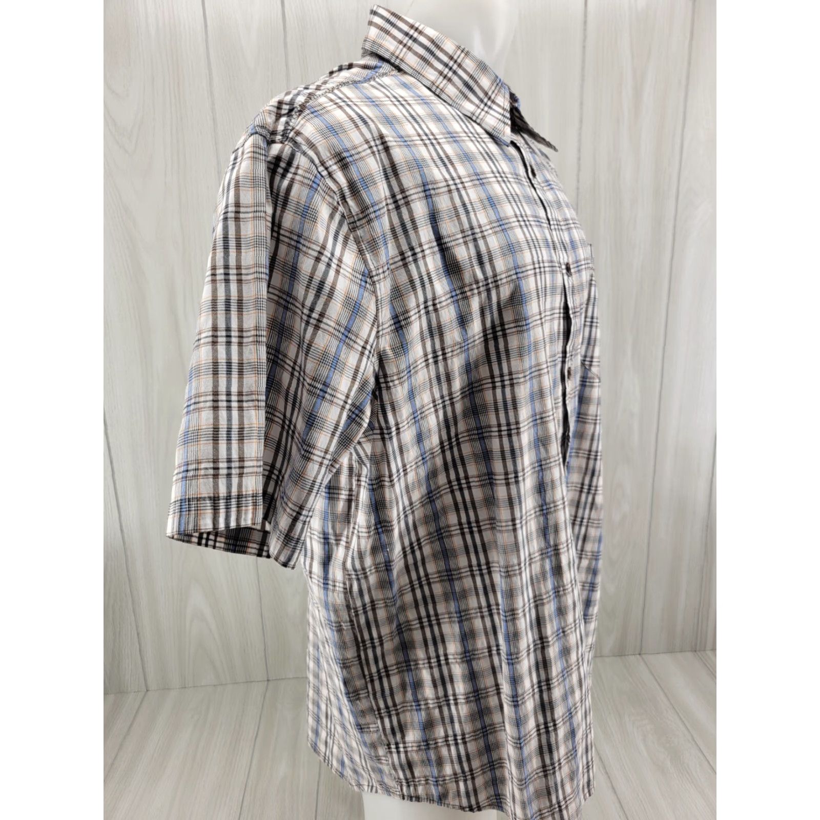KAVU Kavu Men’s Plaid Blue Brown Short Sleeve Casual Button Up Size XXL Size US 39 - 5 Thumbnail