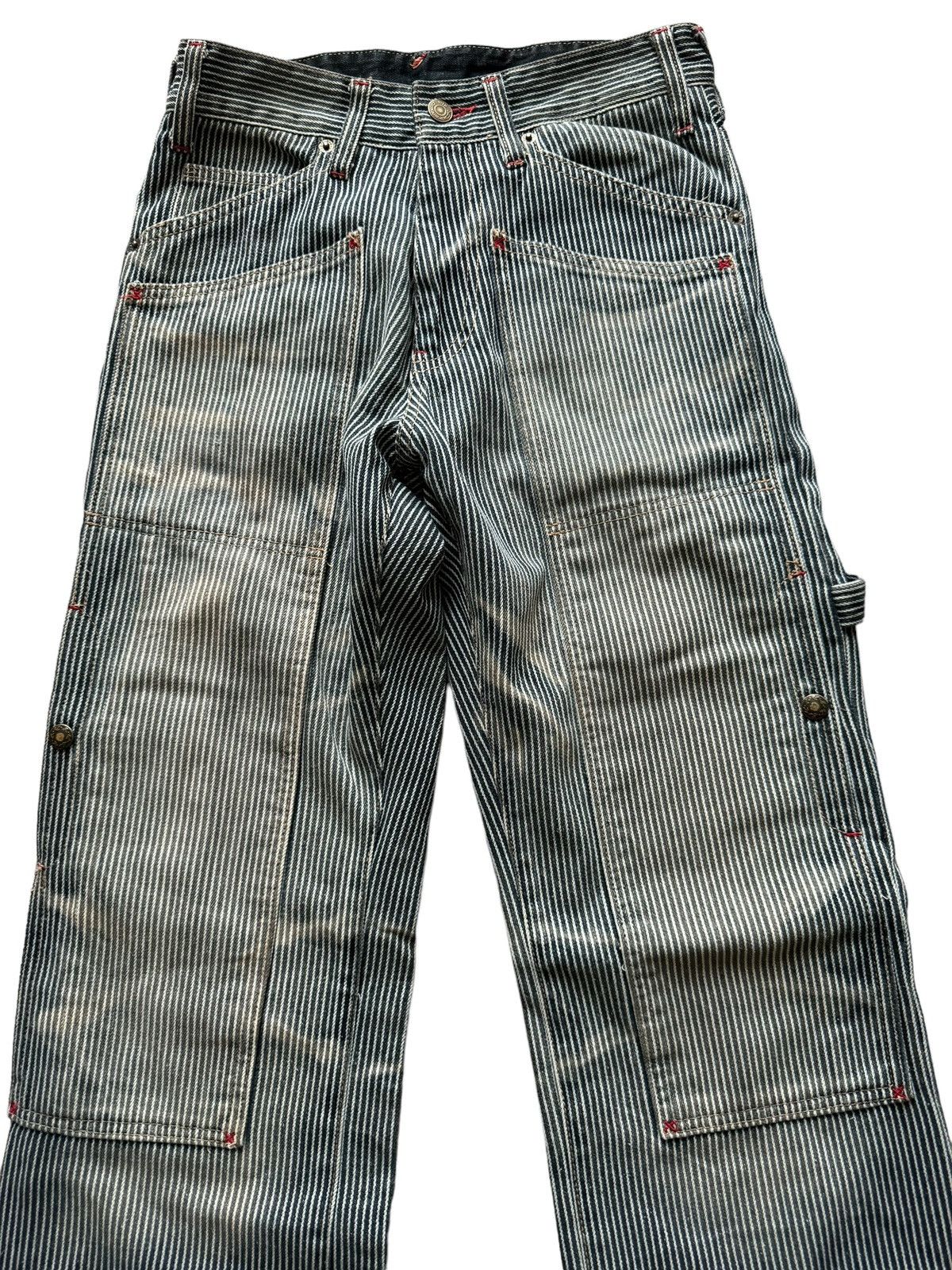 PPFM PPFM DOUBLE KNEE MULTI POCKET WORKWEAR HICKORY STRIPE PANTS Size US 28 / EU 44 - 3 Thumbnail