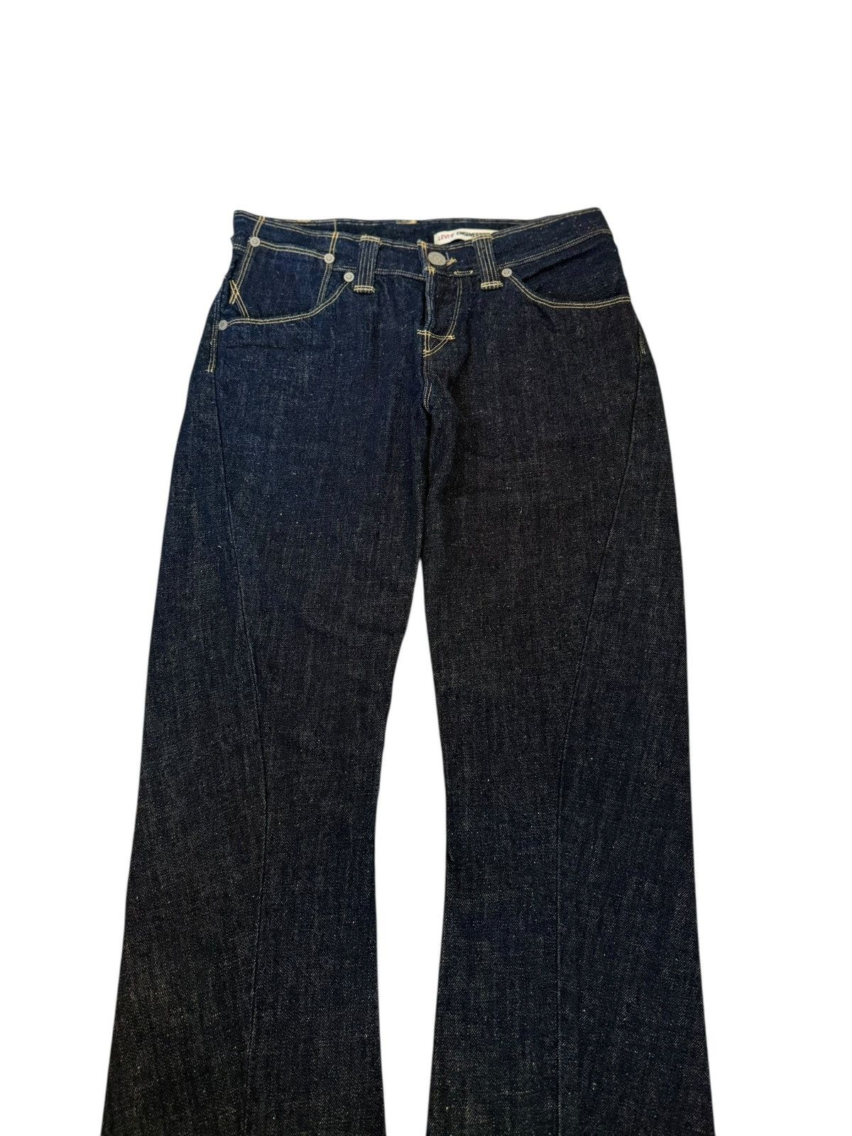 Levi's 1999 Levi’s Engineered Navy Baggy Flared Twisted Denim Jeans Size 28" / US 6 / IT 42 - 7 Thumbnail