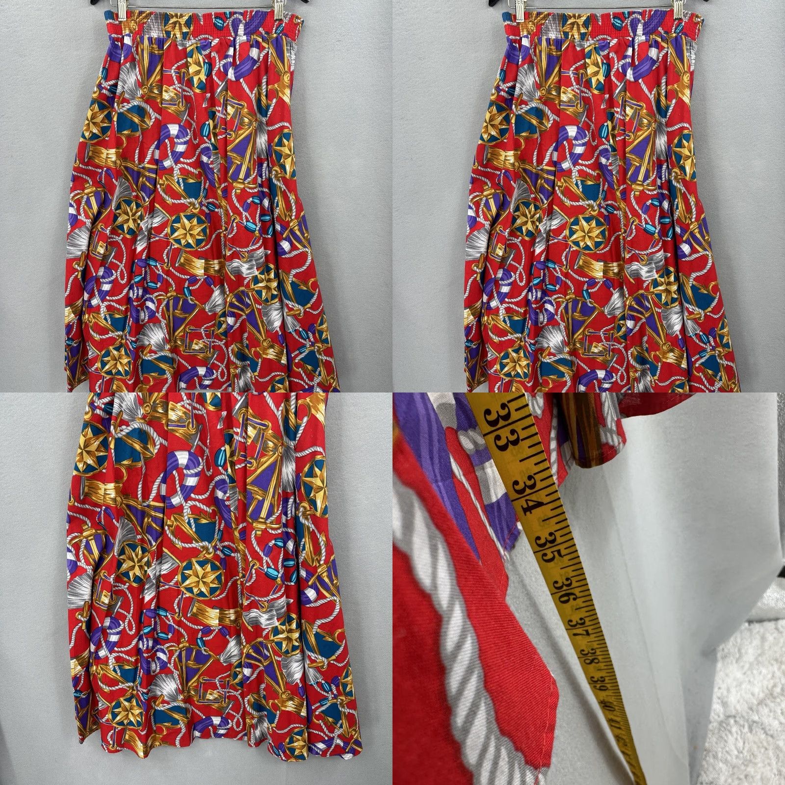 Vintage VINTAGE Tumbleweeds Maxi Skirt Women Large Red 70s Boho Prairie Cottagecore Y2K 90s Fashion Size 36" / US 14 / IT 50 - 8 Thumbnail