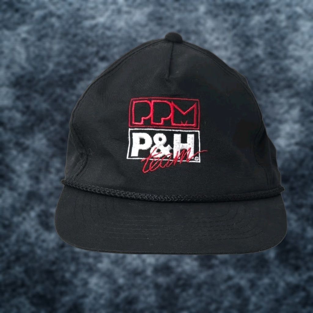 Vintage VINTAGE Yupoong P&H Team Crane Equipment Trucker Hat Snapback Rope Embroidered Men Adjustable Black Dad Theme Hats Men Size ONE SIZE - 1 Thumbnail