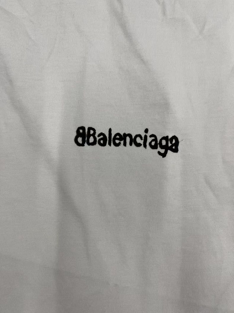 Balenciaga Balenciaga Solid color letter Logo printed round neck shor Size US XXS / EU 40 - 3 Thumbnail