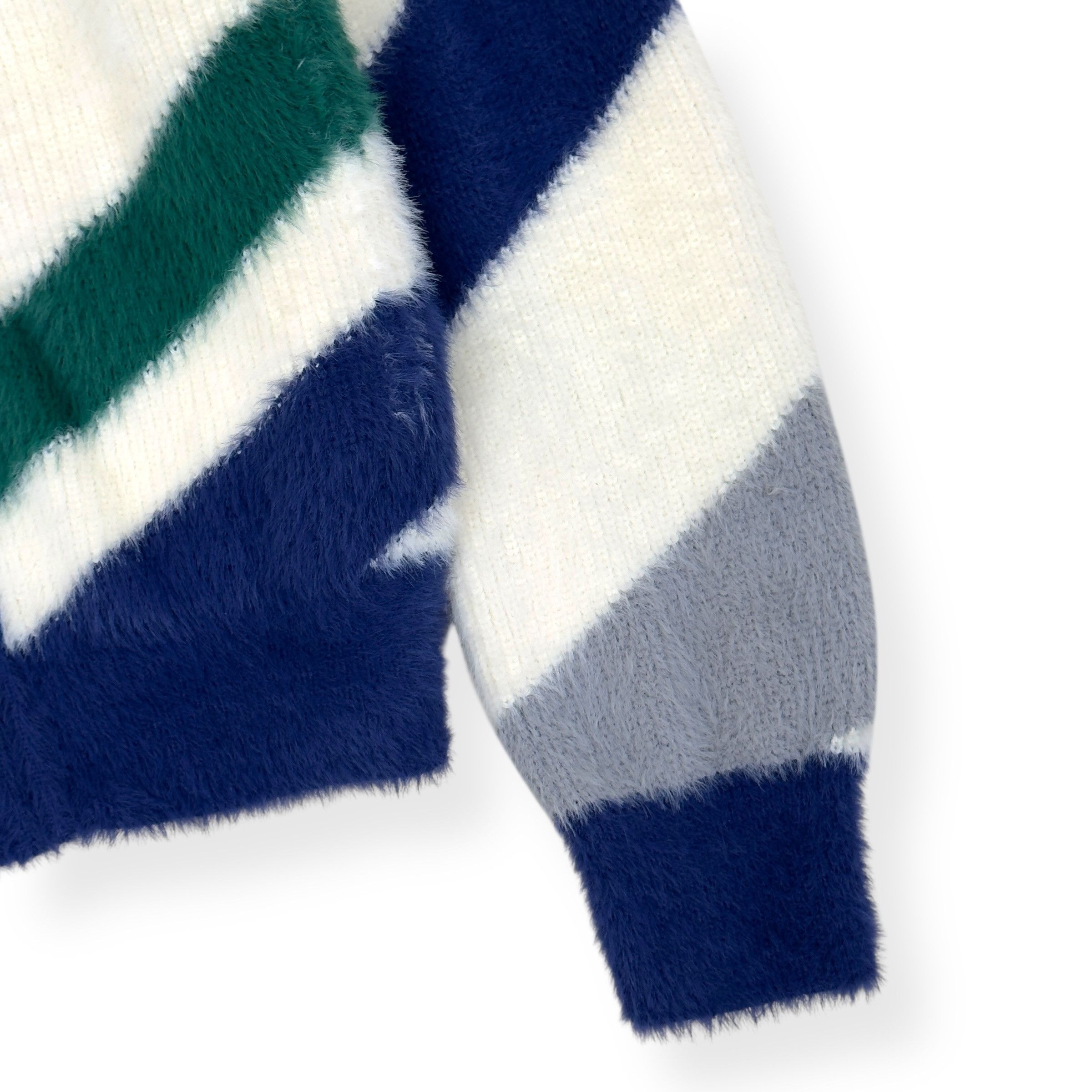 Casablanca CASABLANCA FURRY STRIPED ZIP-UP JUMPER WHITE M Size US M / EU 48-50 / 2 - 5 Thumbnail