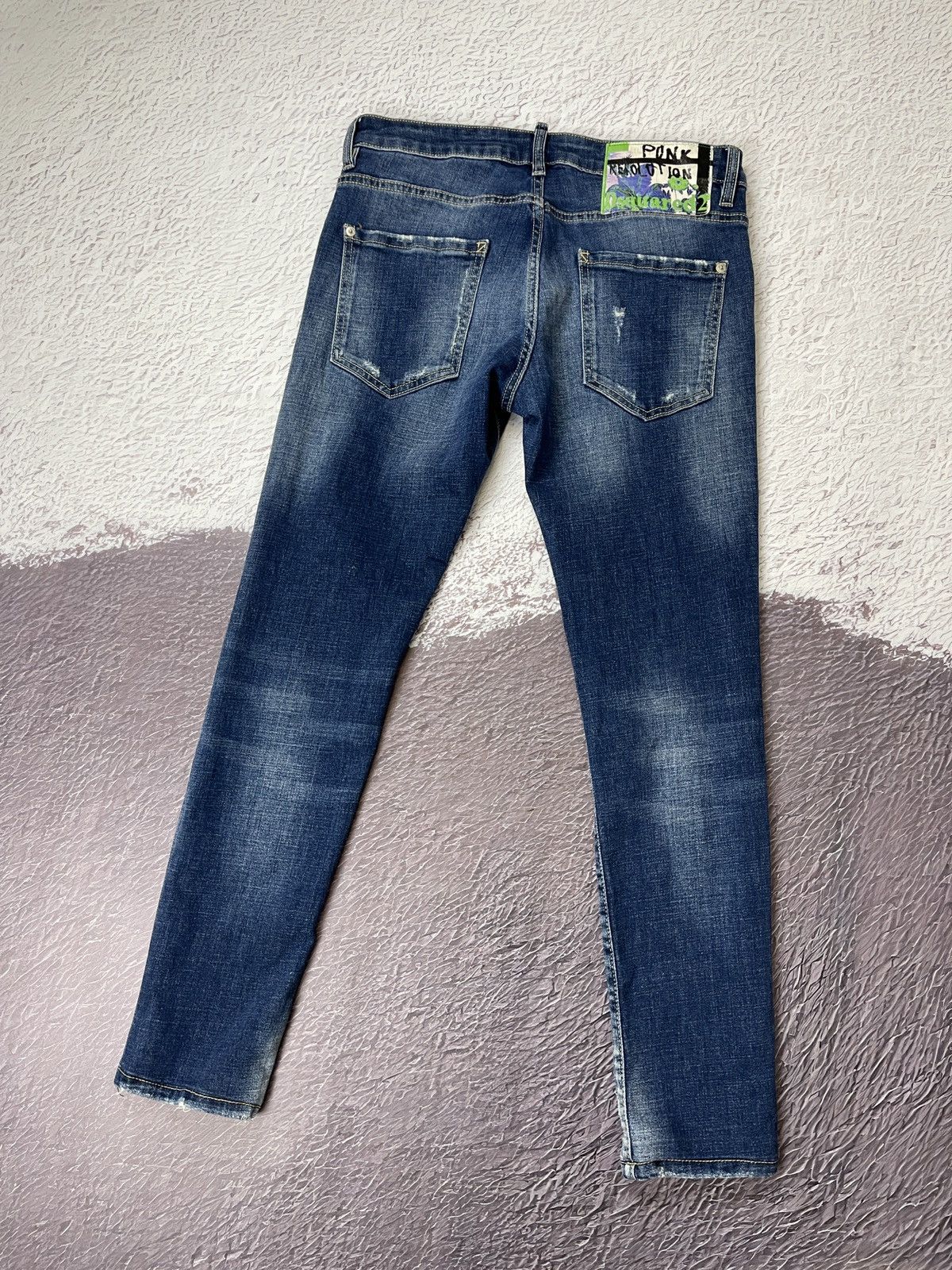 Dsquared2 Dsquared2 blue faded paint distressed punk revolution jeans Size US 32 / EU 48 - 2 Thumbnail