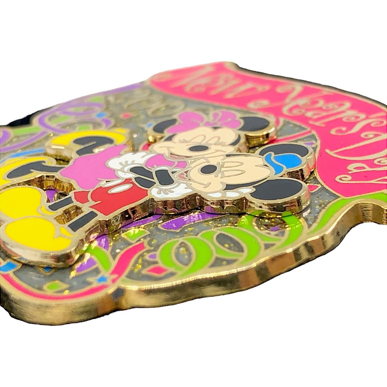 Disney Disney New Years Day 2006 Minnie & Mickey Glitter Pin 7,500 Size ONE SIZE - 6 Thumbnail