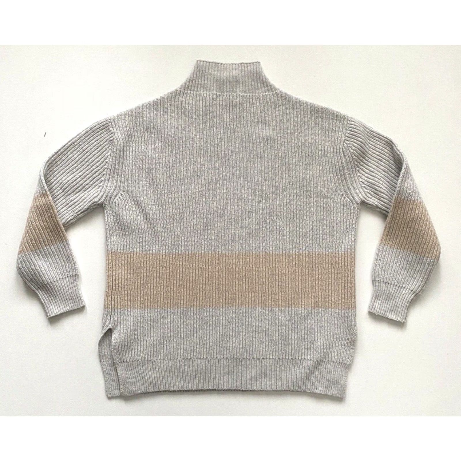 Vintage VINTAGE Tuckernuck Heather Broadway Striped Turtleneck Sweater Knit Wool Blend Sz L Size L / US 10 / IT 46 - 6 Thumbnail