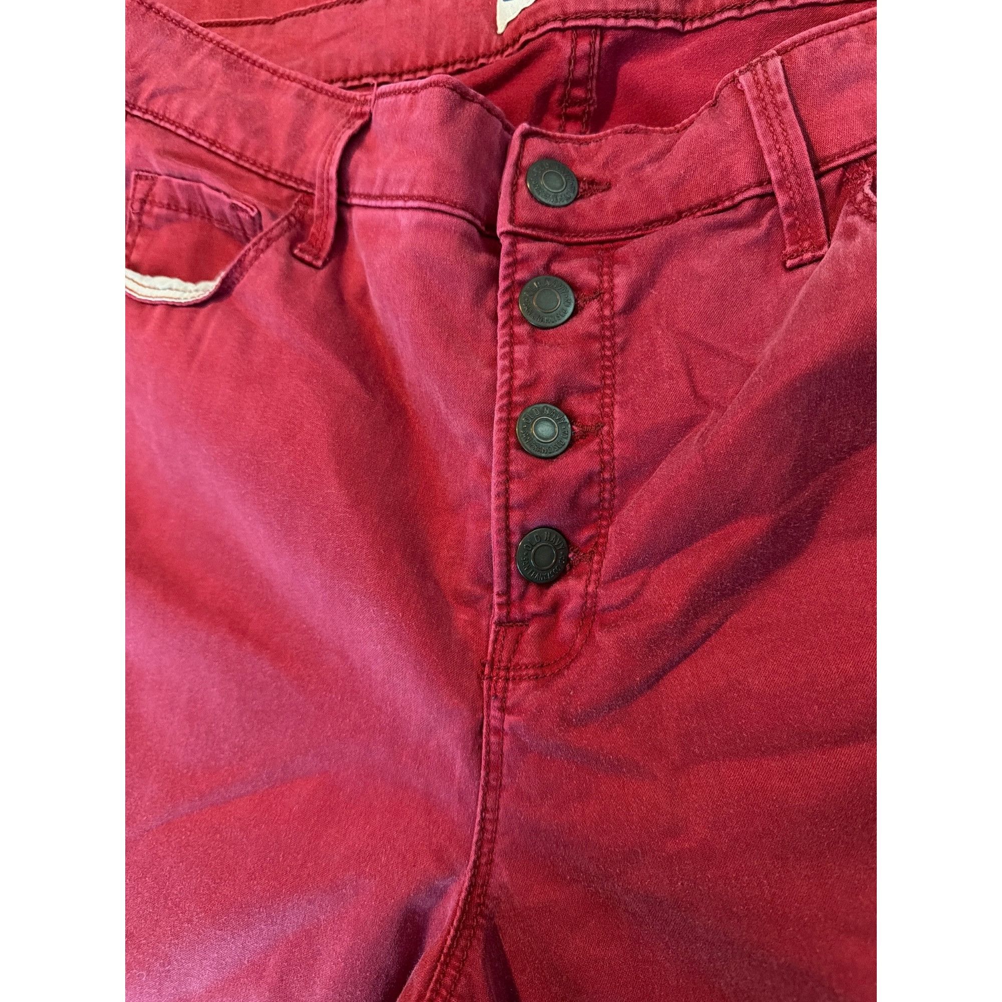 Old Navy Old Navy Rockstar High Rise Super Skinny Red Jeans Secret Sl Size 34" / US 12 / IT 48 - 3 Thumbnail