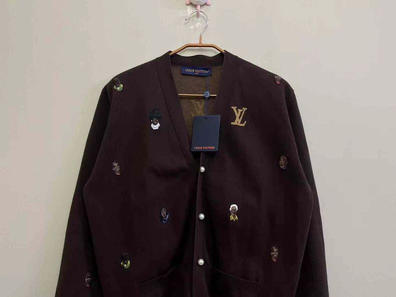 Louis Vuitton LOUIS VUITTON LV x Pharrell Brown Embroidered Logo Cardigan Size US XL / EU 56 / 4 - 2 Thumbnail