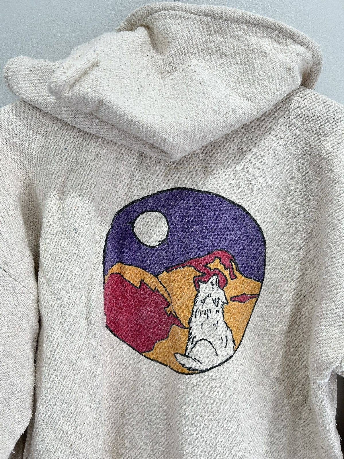 Vintage Vintage Drug Rug Pullover Howling Wolf Moon Hoodie sweater Size US M / EU 48-50 / 2 - 5 Thumbnail