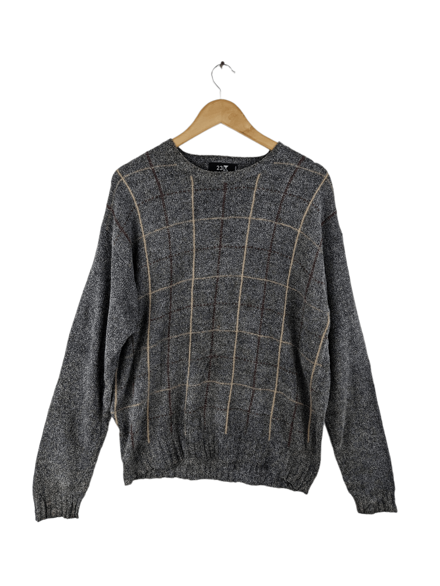 Aran Isles Knitwear × Japanese Brand × Vintage Vintage 23 Homme Wool Sweater Checkered Size US M / EU 48-50 / 2 - 1 Thumbnail