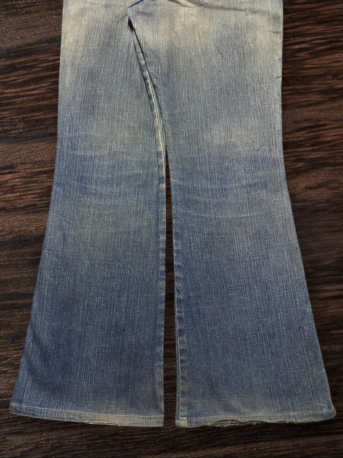 7 For All Mankind Vintage Japanese Brand C Seventeen Mud Wash Flare Jeans Size 31" - 6 Thumbnail