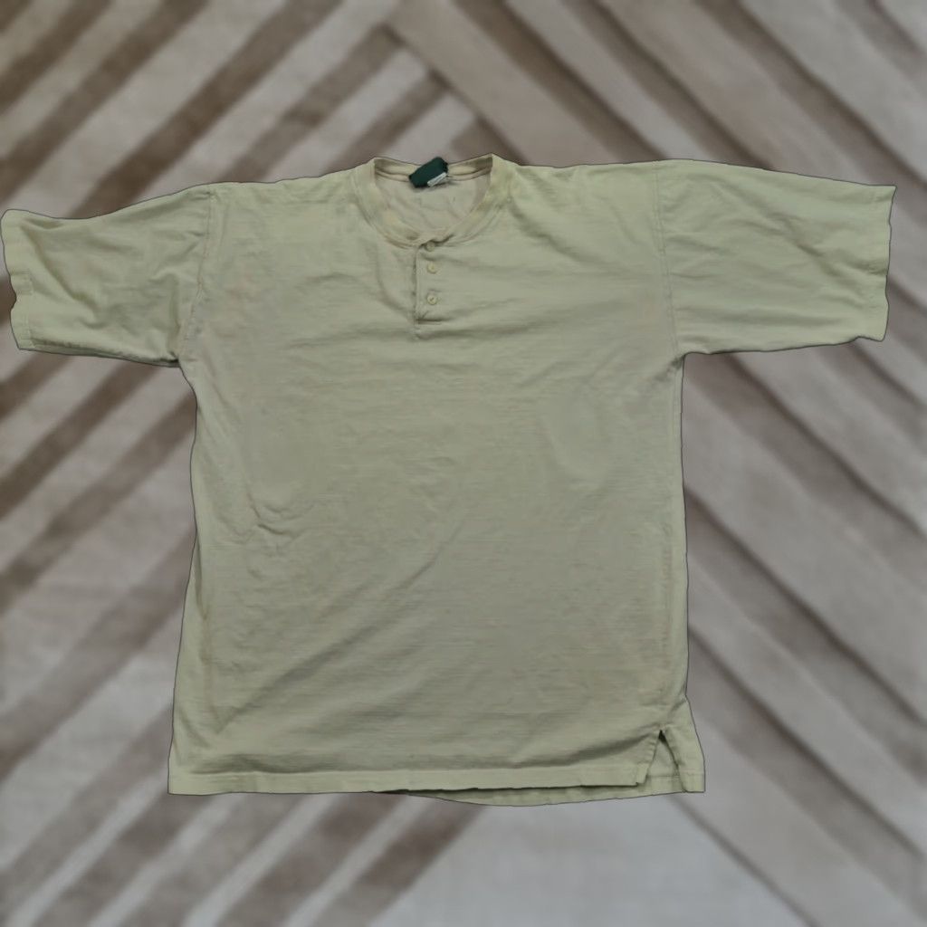 American Eagle Outfitters VINTAGE American Eagle Outfitters T-Shirt Mens XL Tan Distressed Henley 90s Y2K Brown Cotton Thermal Short Sleeve Size US XL / EU 56 / 4 - 1 Thumbnail